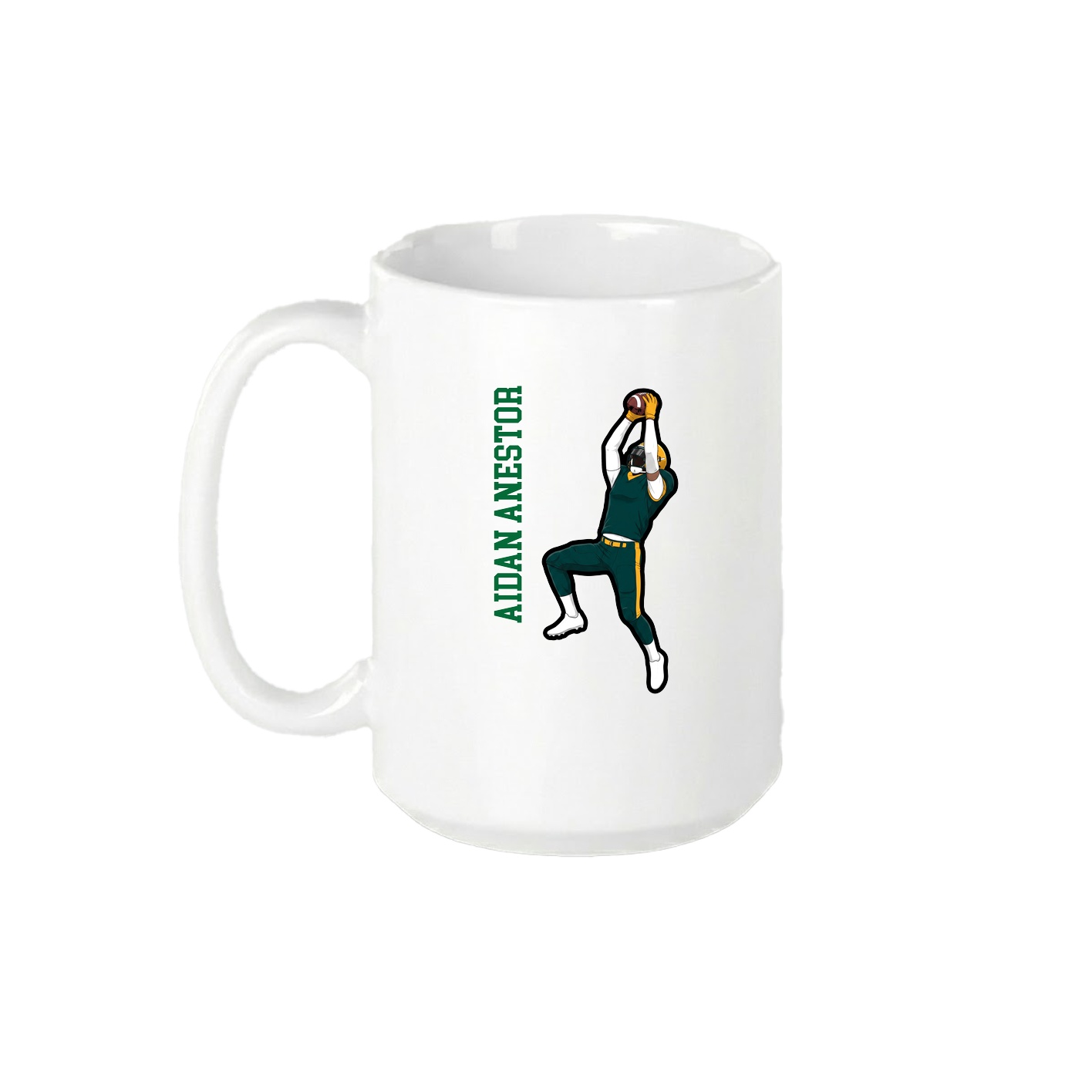 15oz Coffee Mug — Name Vertical in White