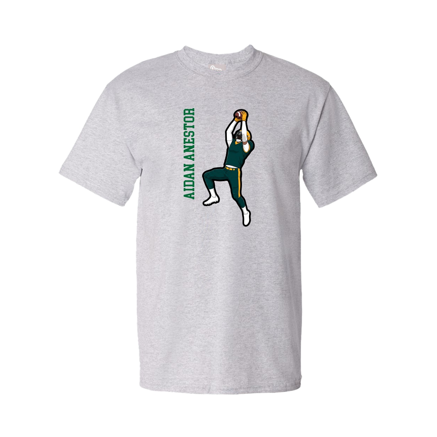 Youth Tee — Name Vertical in Grey