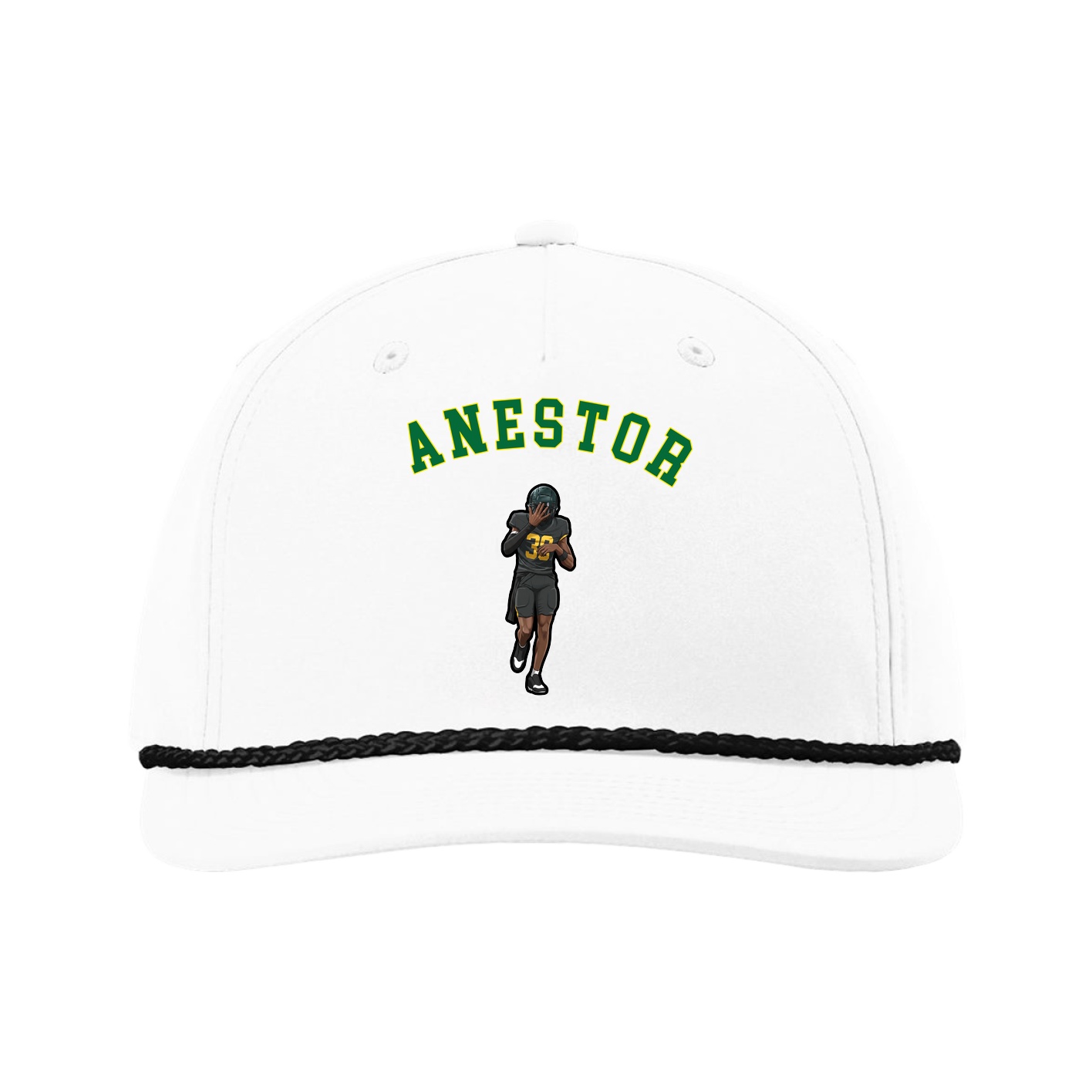 Five-Panel Classic Rope Cap — Shirsey Arch in White
