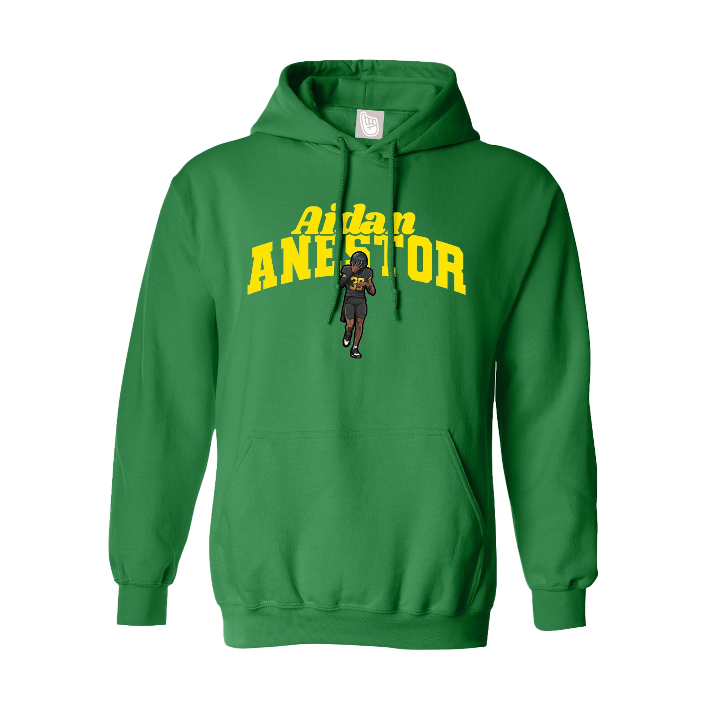 Youth Hoodie — Signature Arch in Green