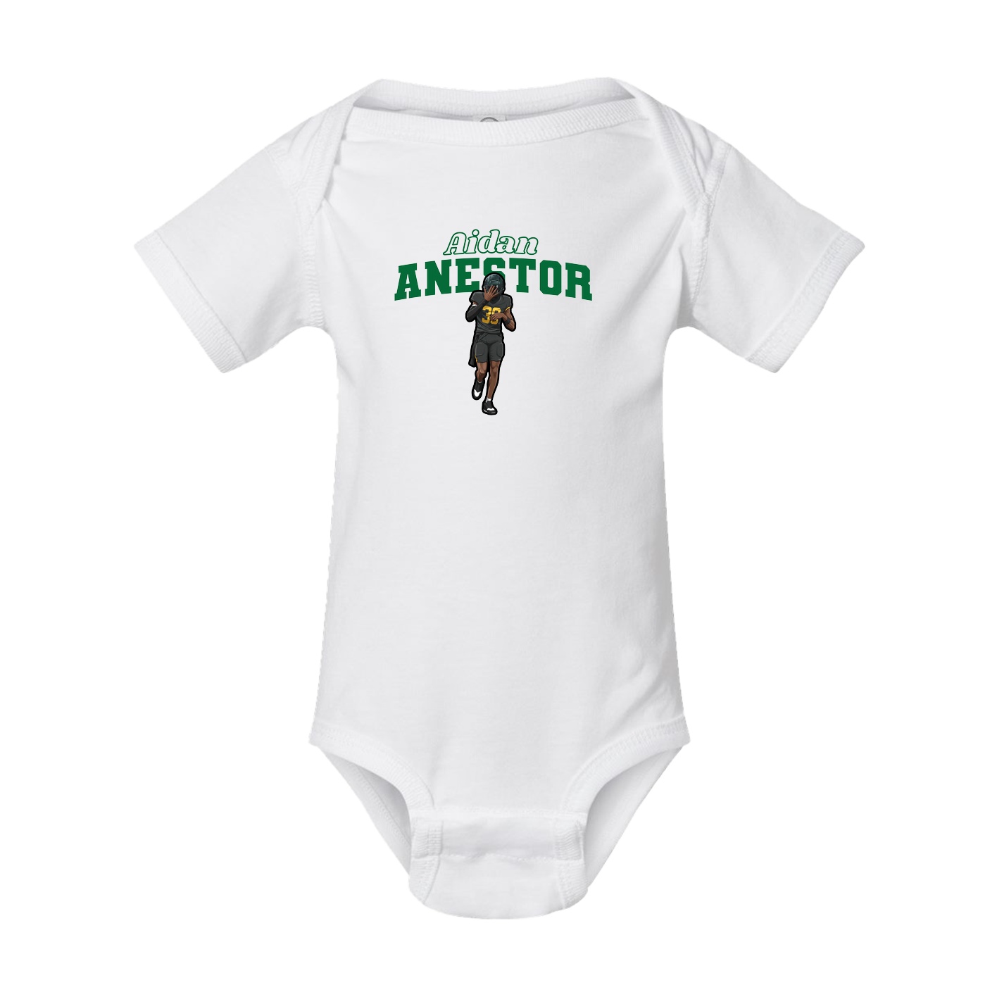 Baby Onesie — Name Arch in White