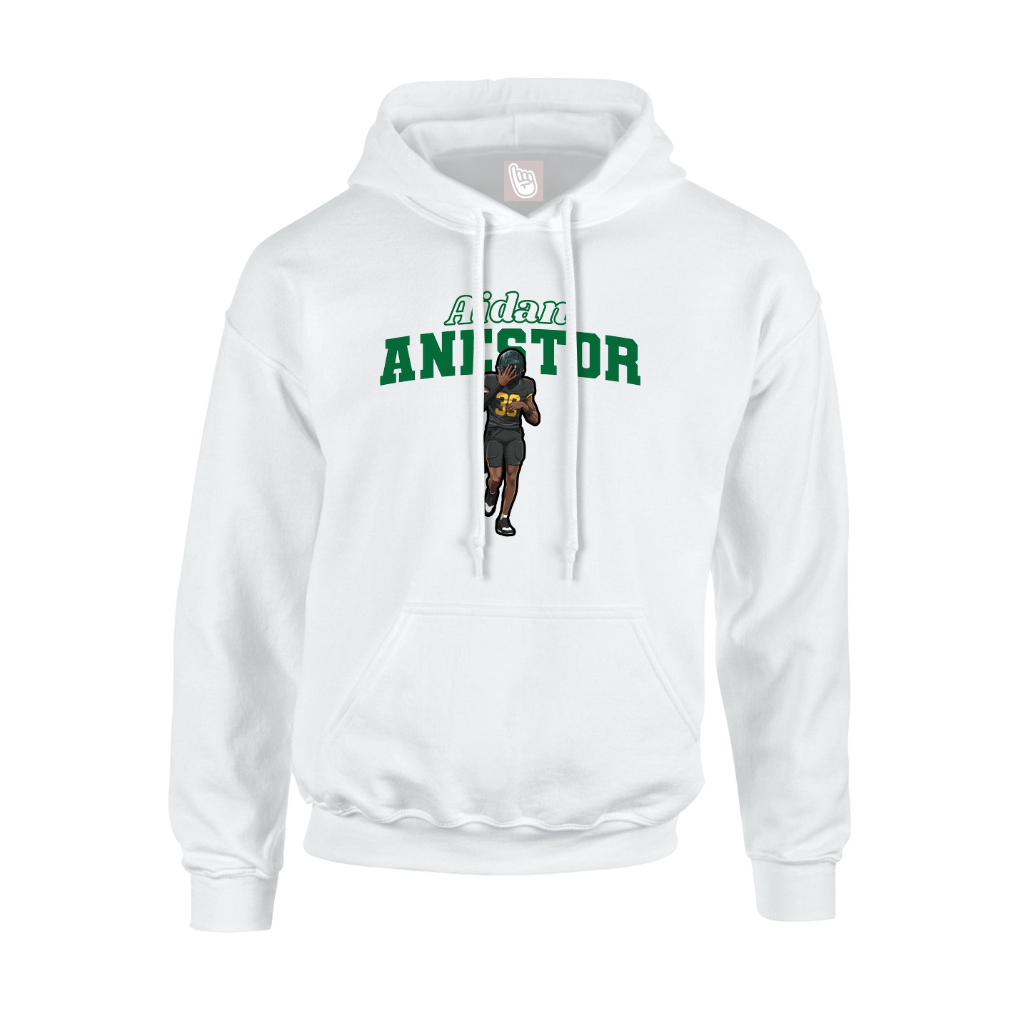 Hoodie — Name Arch in White