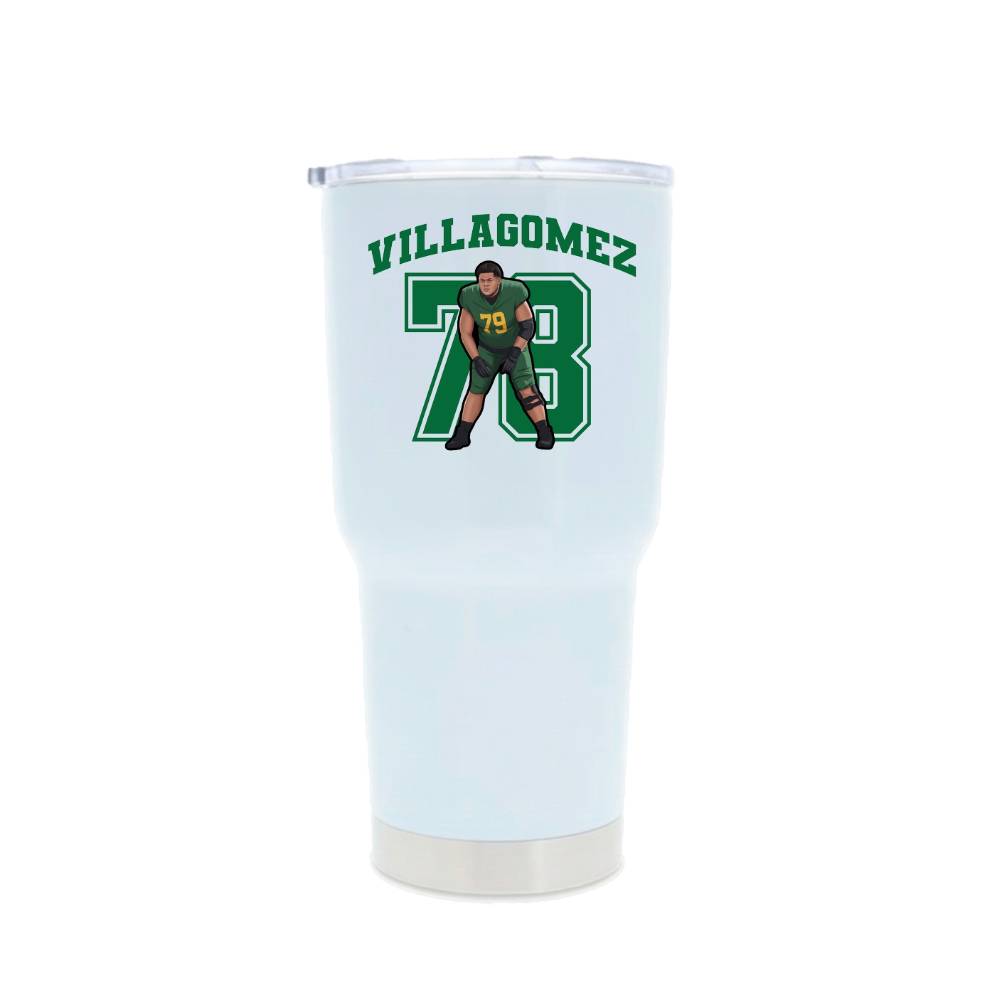 30oz Stainless Steel Tumbler — Number in White