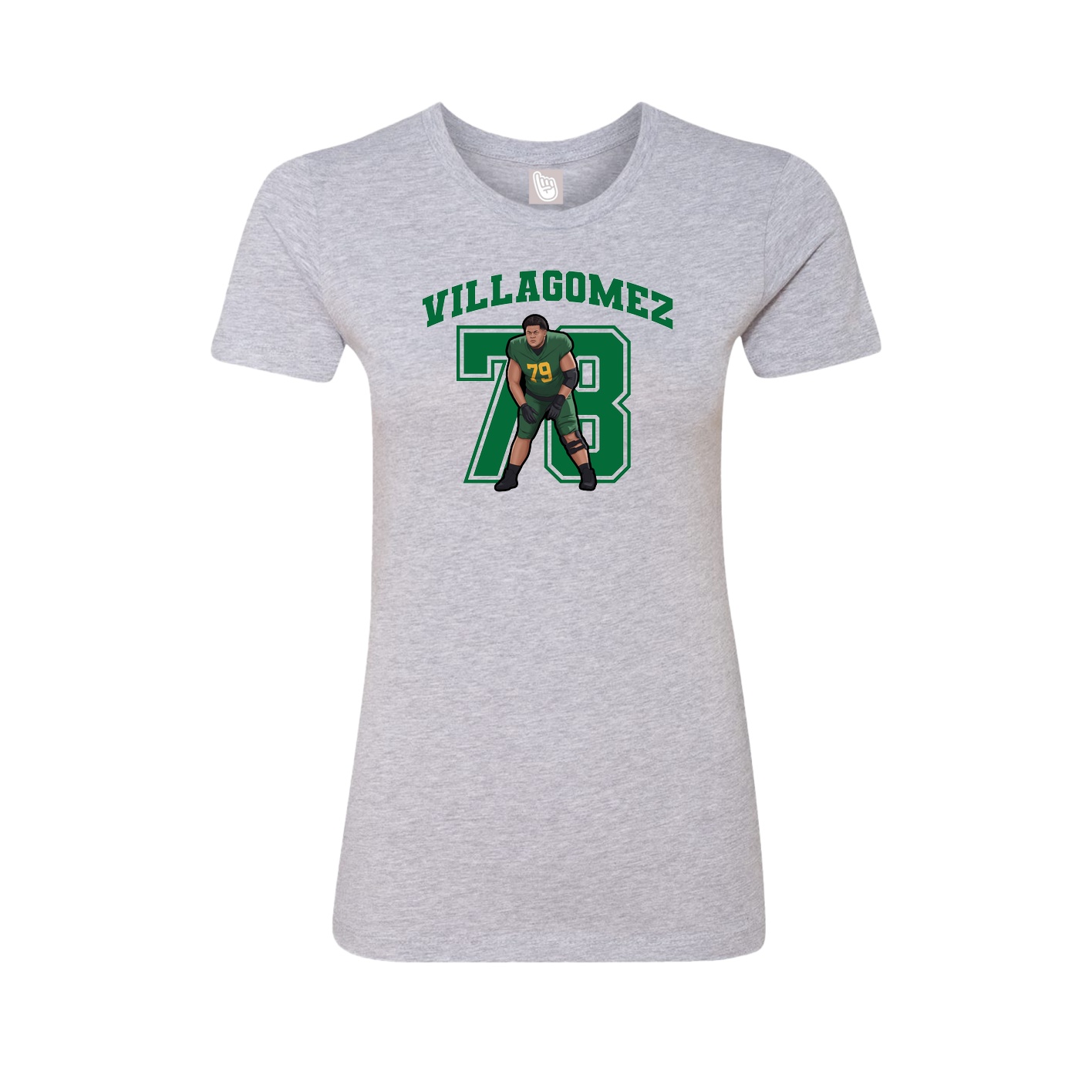 Fitted Women's Tee — Number in Grey