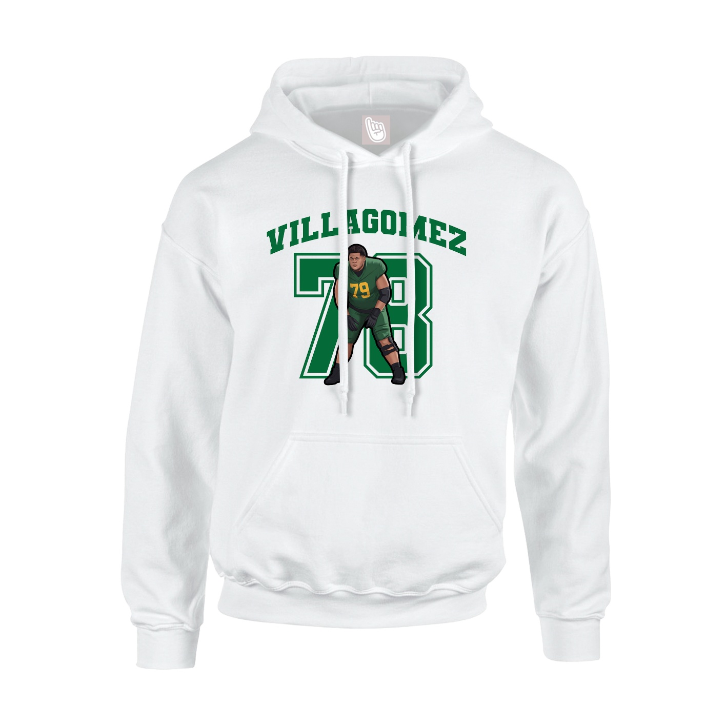 Hoodie — Number in White