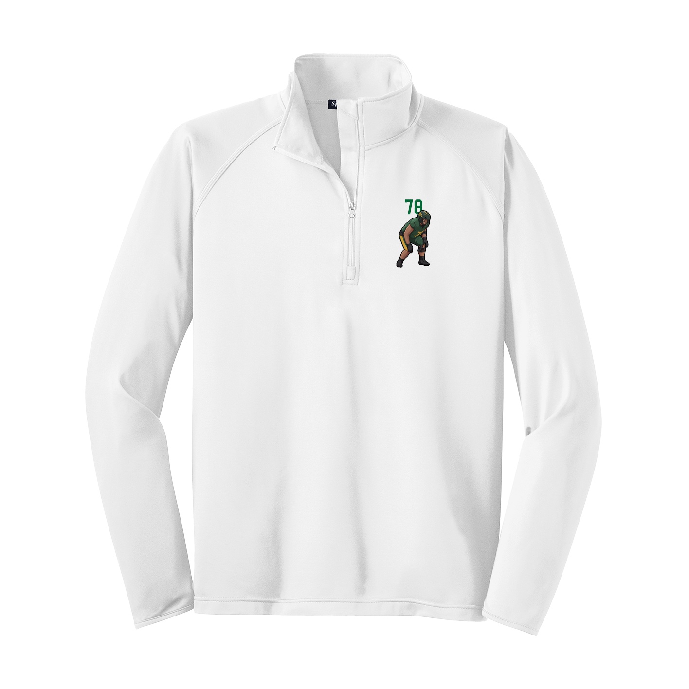 Q-Zip Pullover — Number Top in White