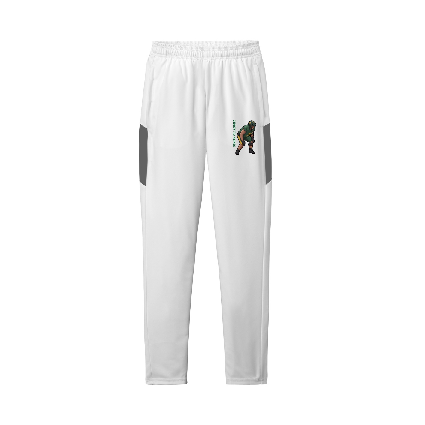 Team Travel Pant — Name Vertical in White/Grey