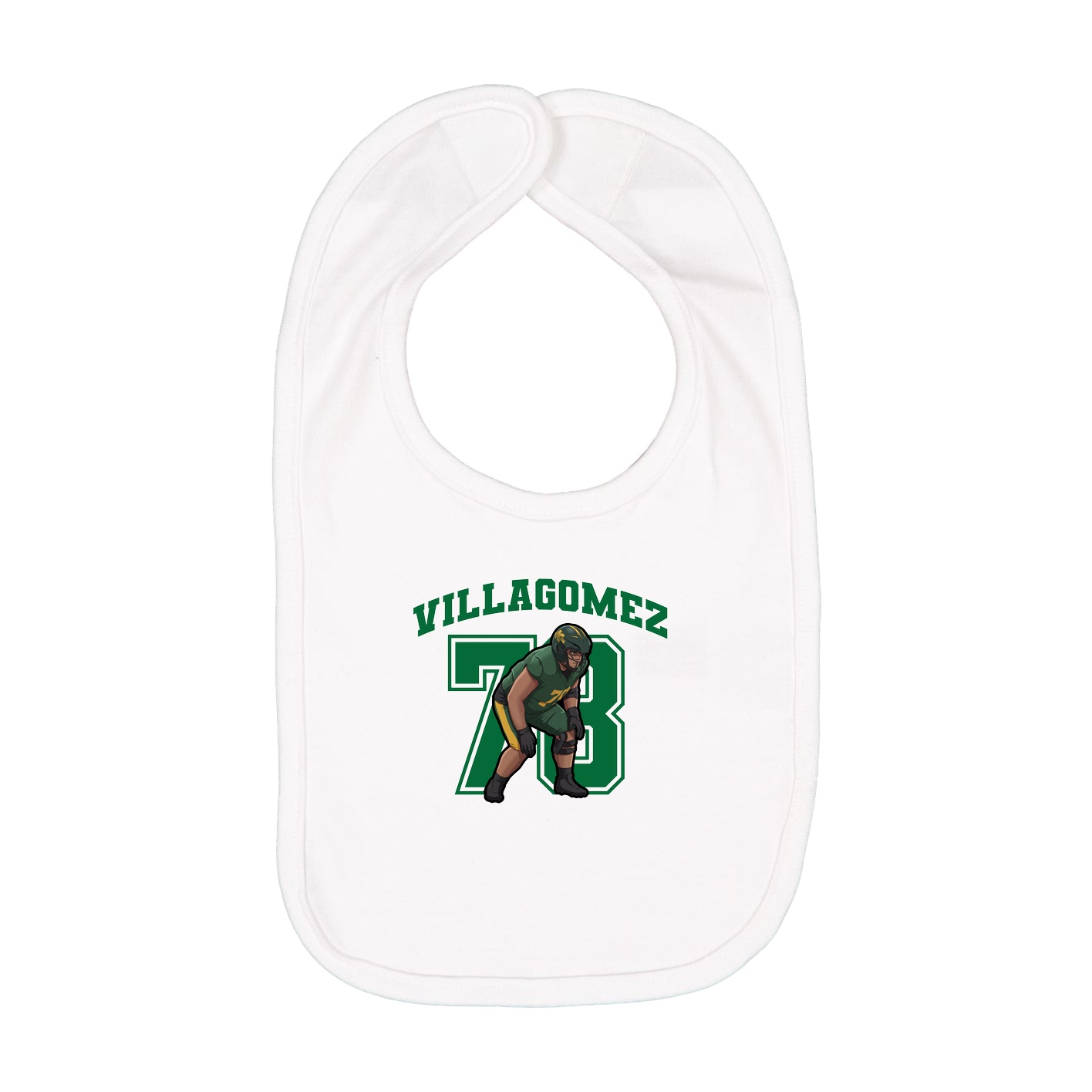 Infant Bib — Number in White