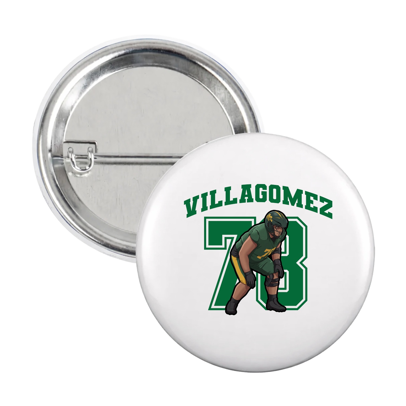 Game Day Button — Number in White