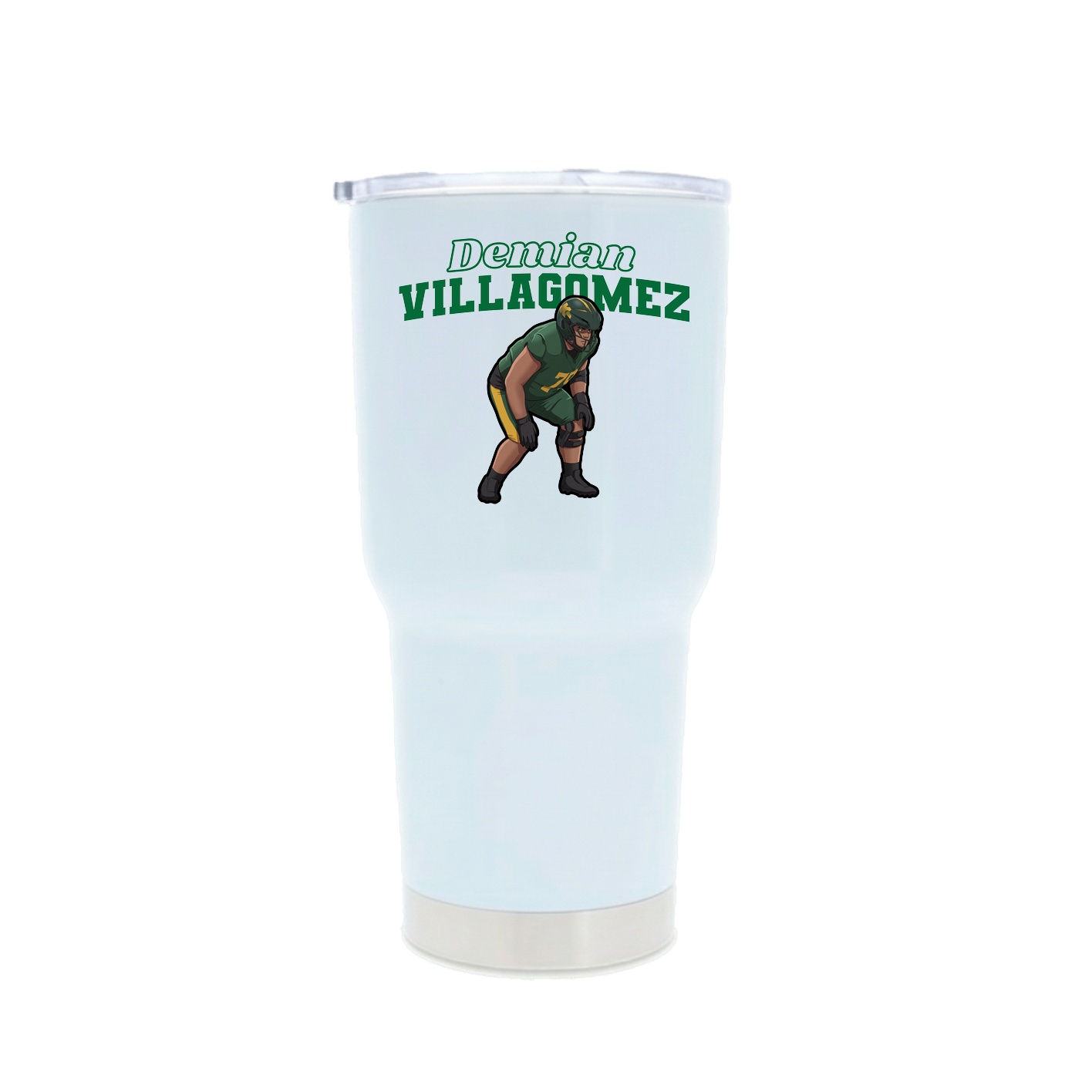 30oz Stainless Steel Tumbler — Name Arch in White