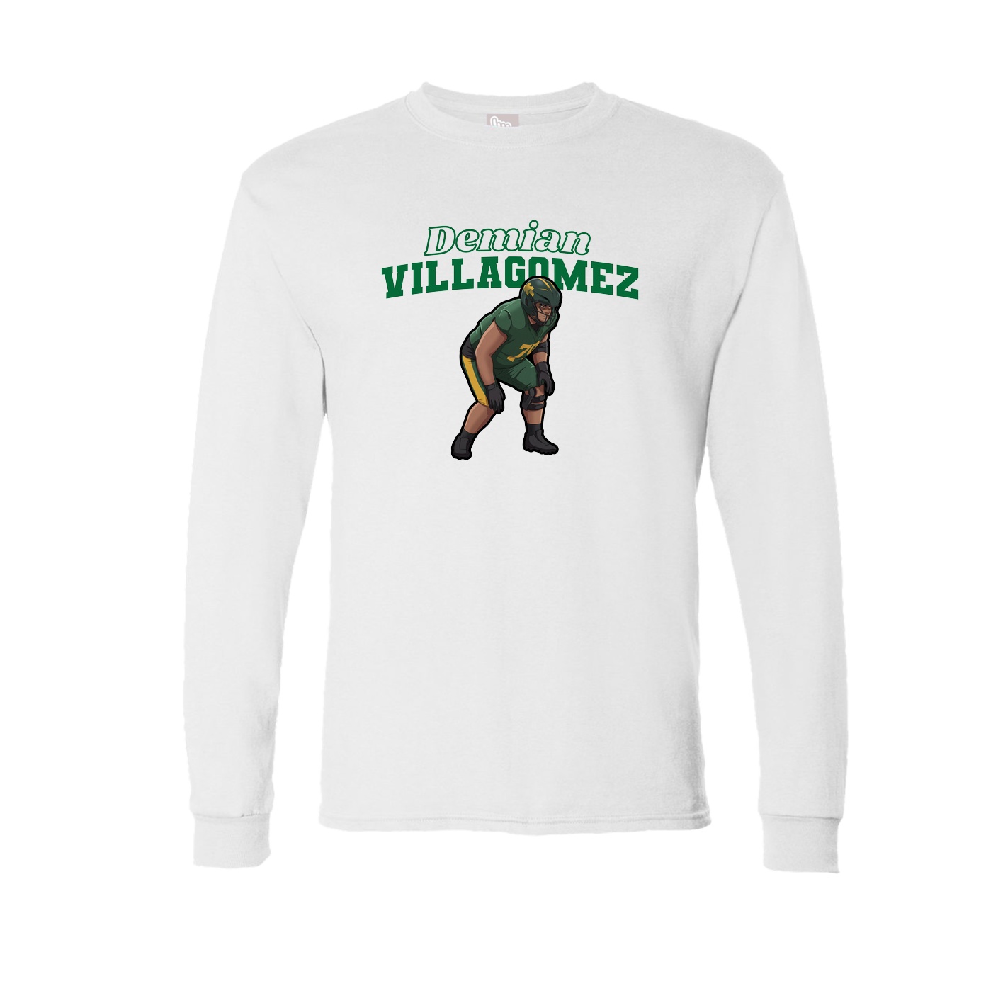 Long Sleeve Tee — Name Arch in White