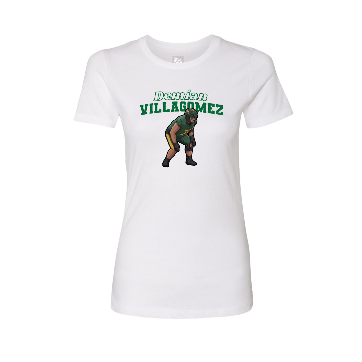 Fitted Women's Tee — Name Arch in White