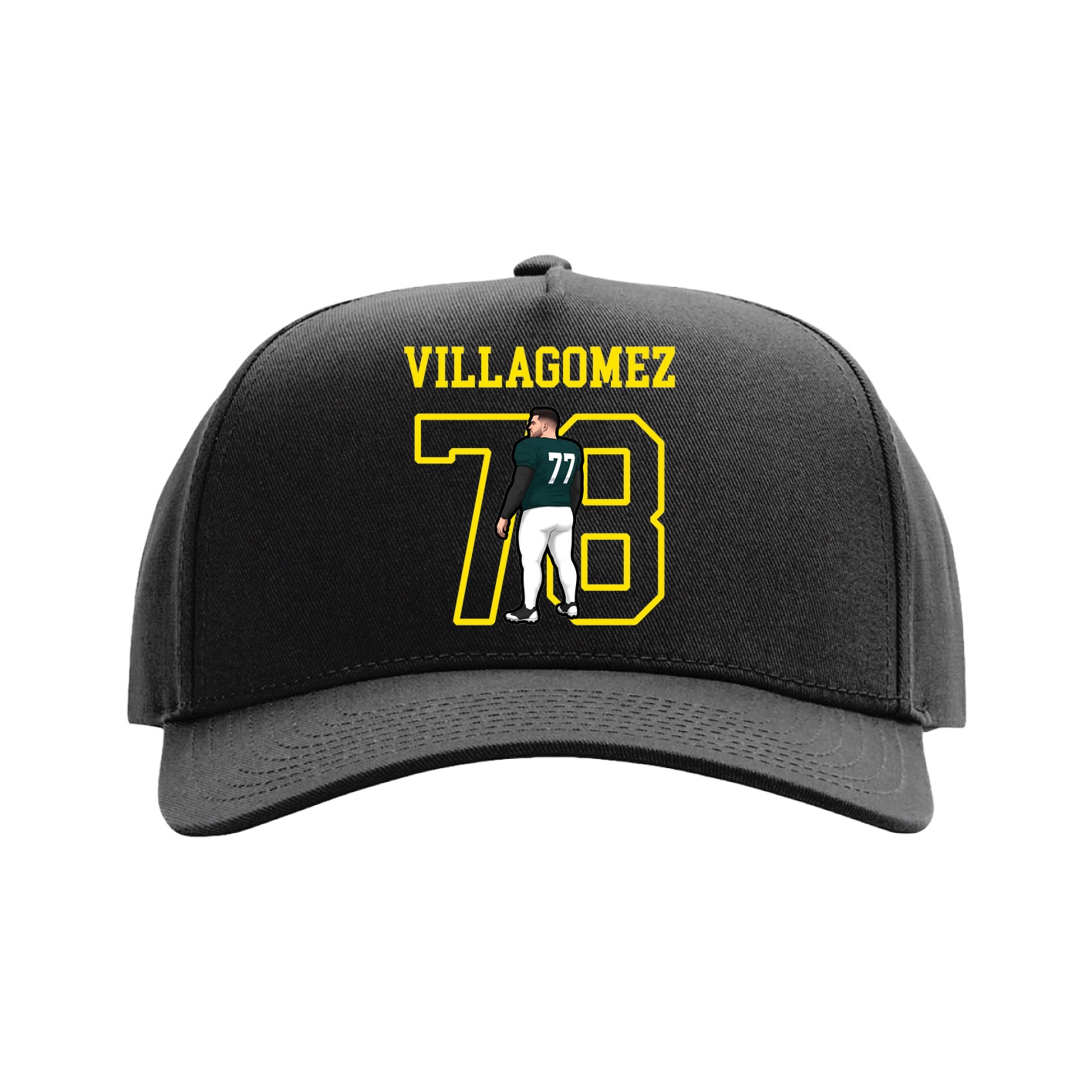 Full Fabric Five-Panel Champ Cap — Shirsey in Black