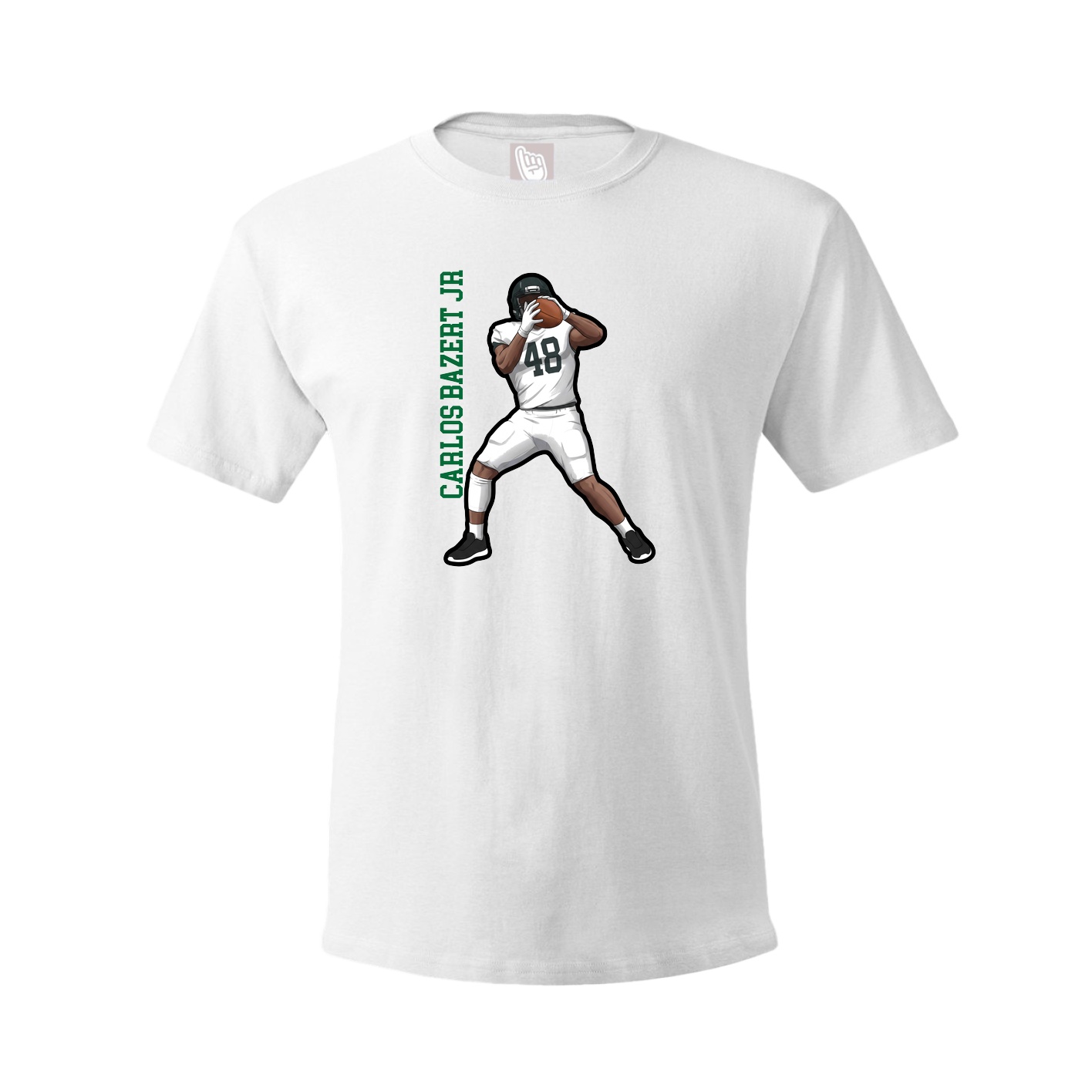 Tee — Name Vertical in White