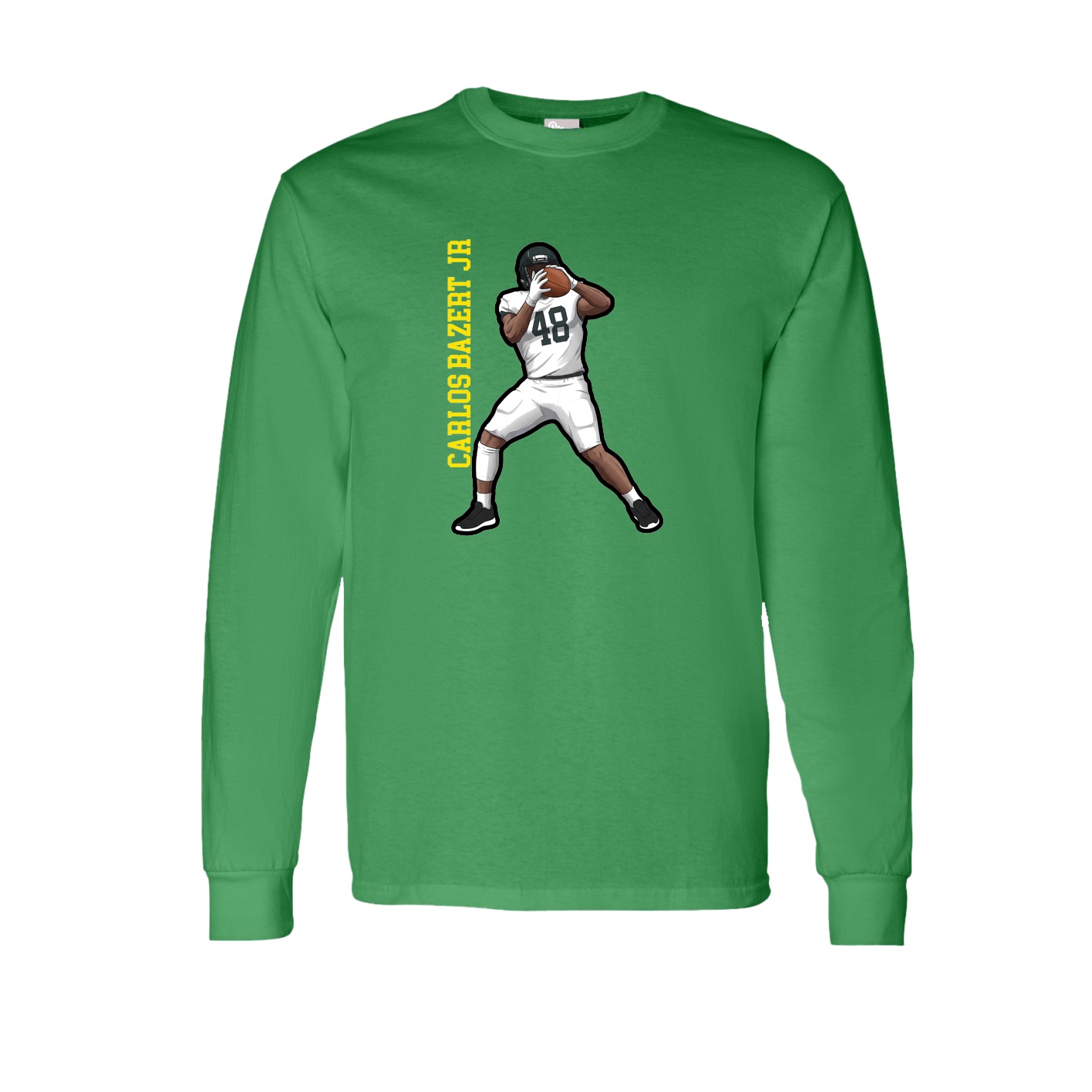 Long Sleeve Tee — Name Vertical in Green
