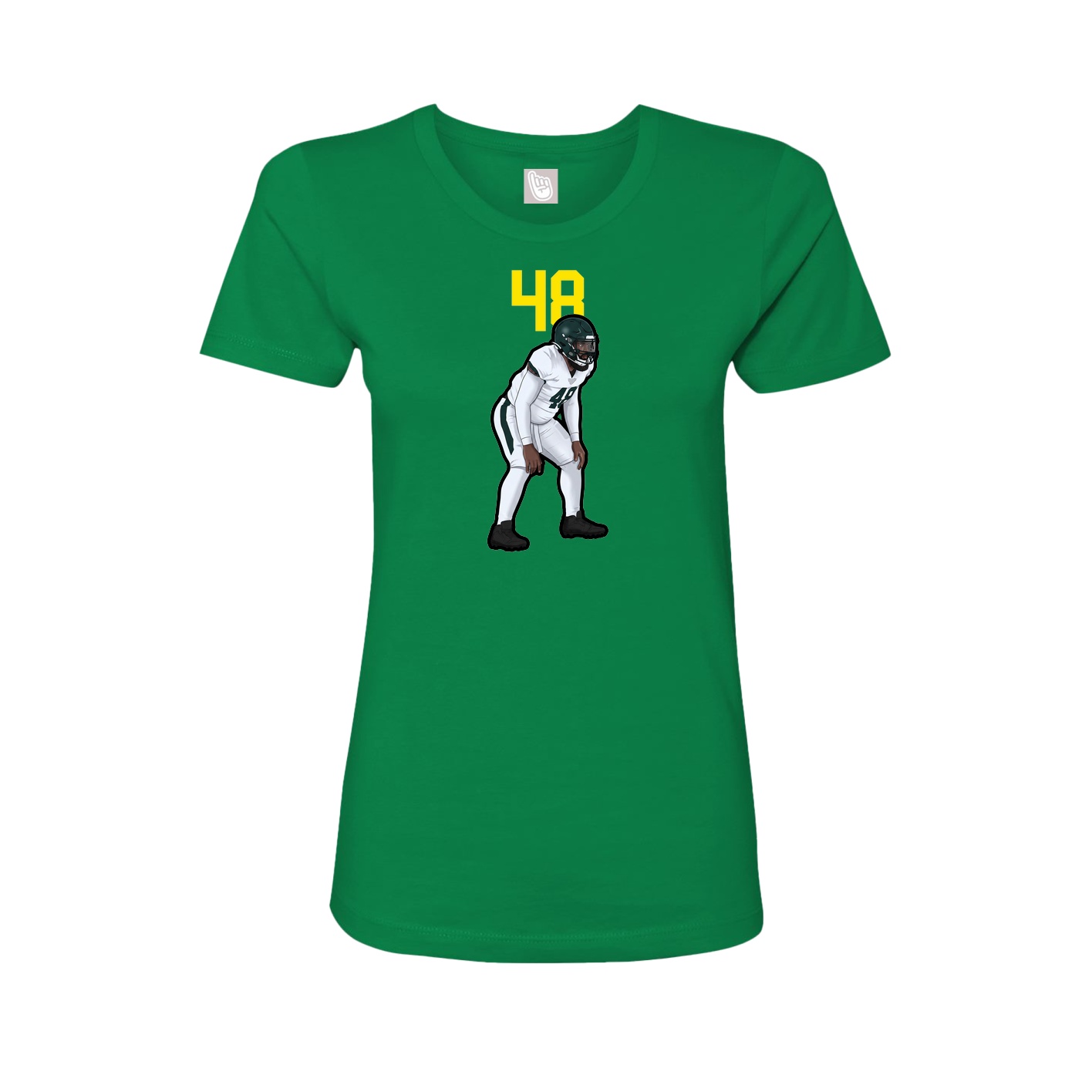 Fitted Women's Tee — Number Top in Green
