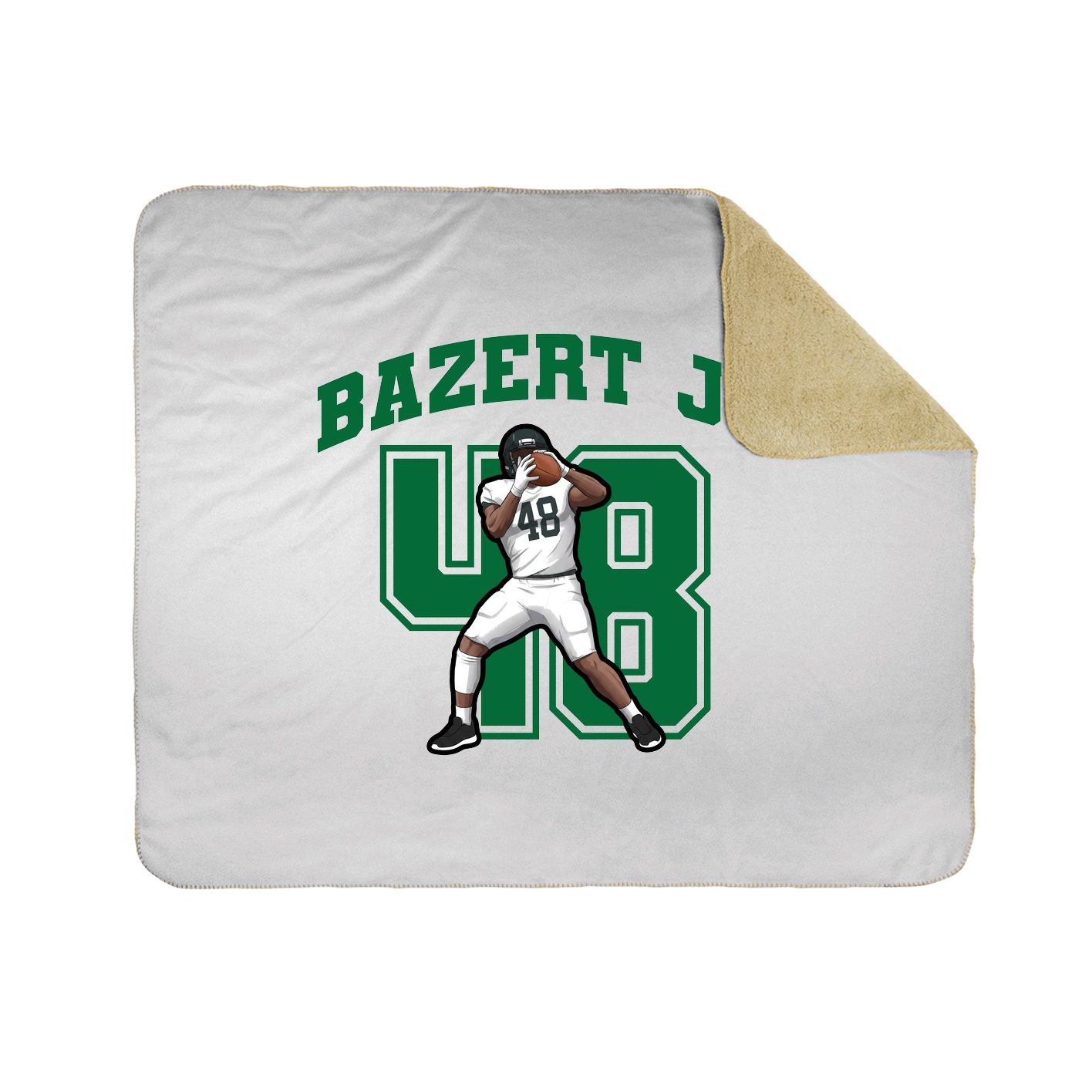 Throw Blanket — Number in White