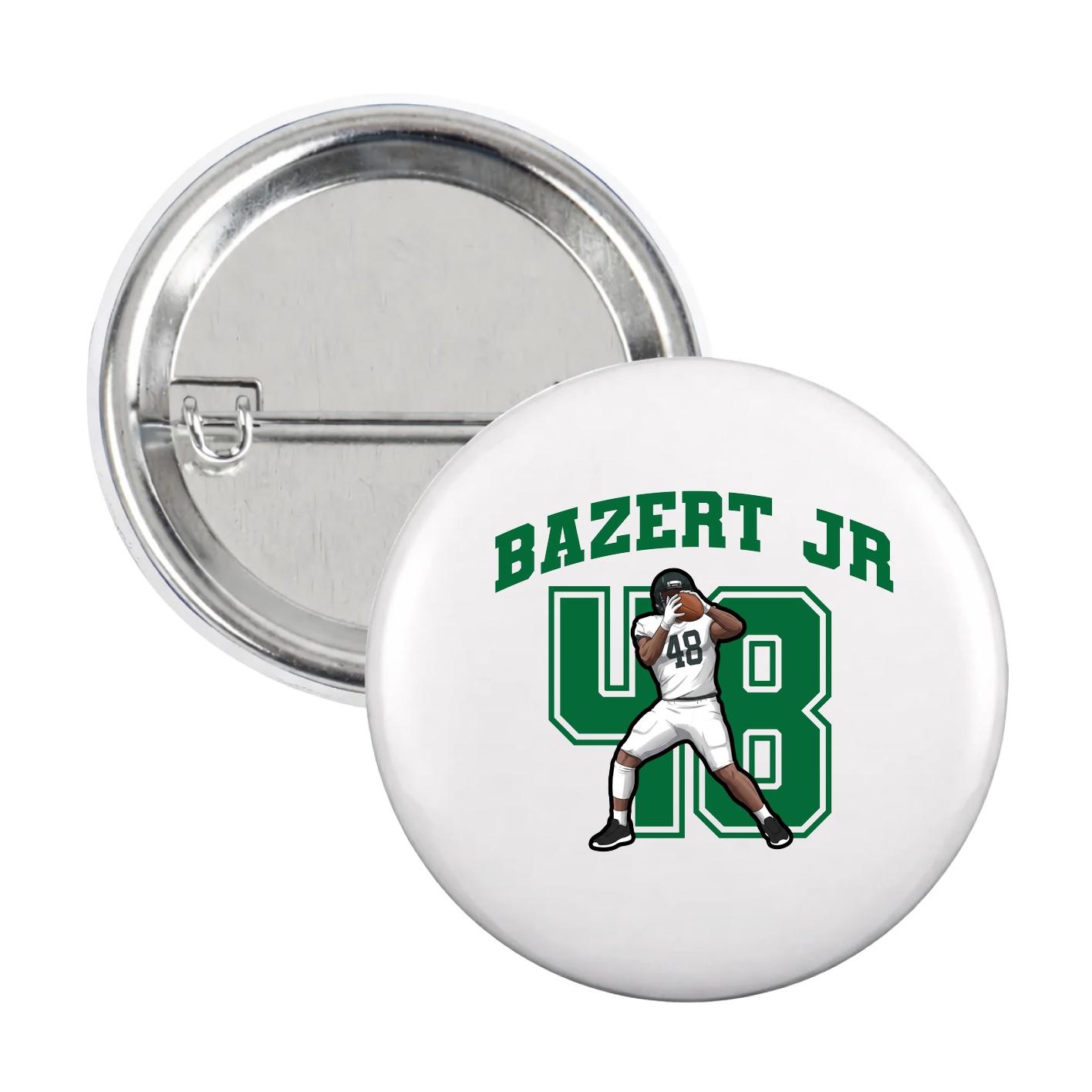 Game Day Button — Number in White