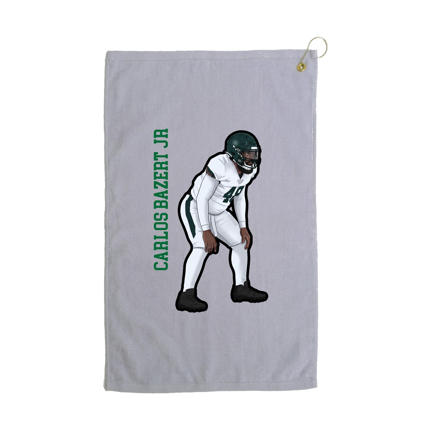 Golf Towel — Name Vertical in Grey