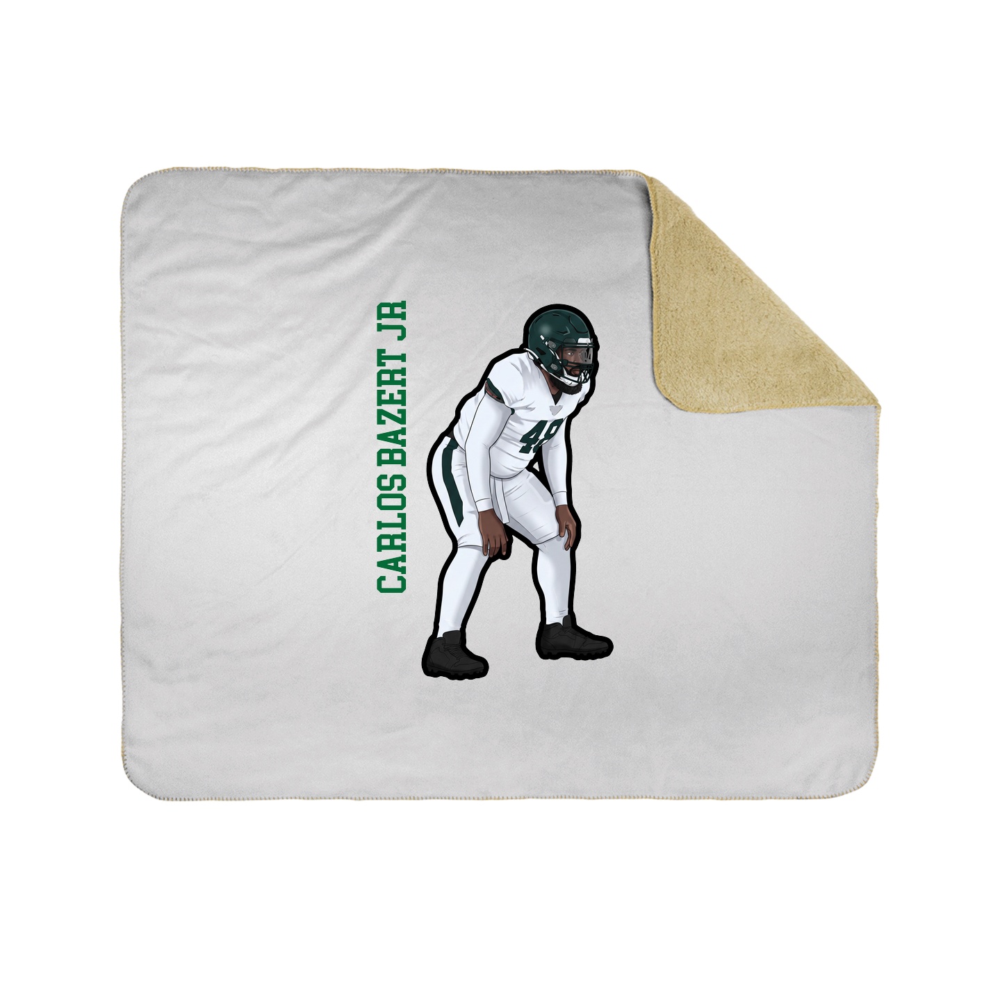 Throw Blanket — Name Vertical in White