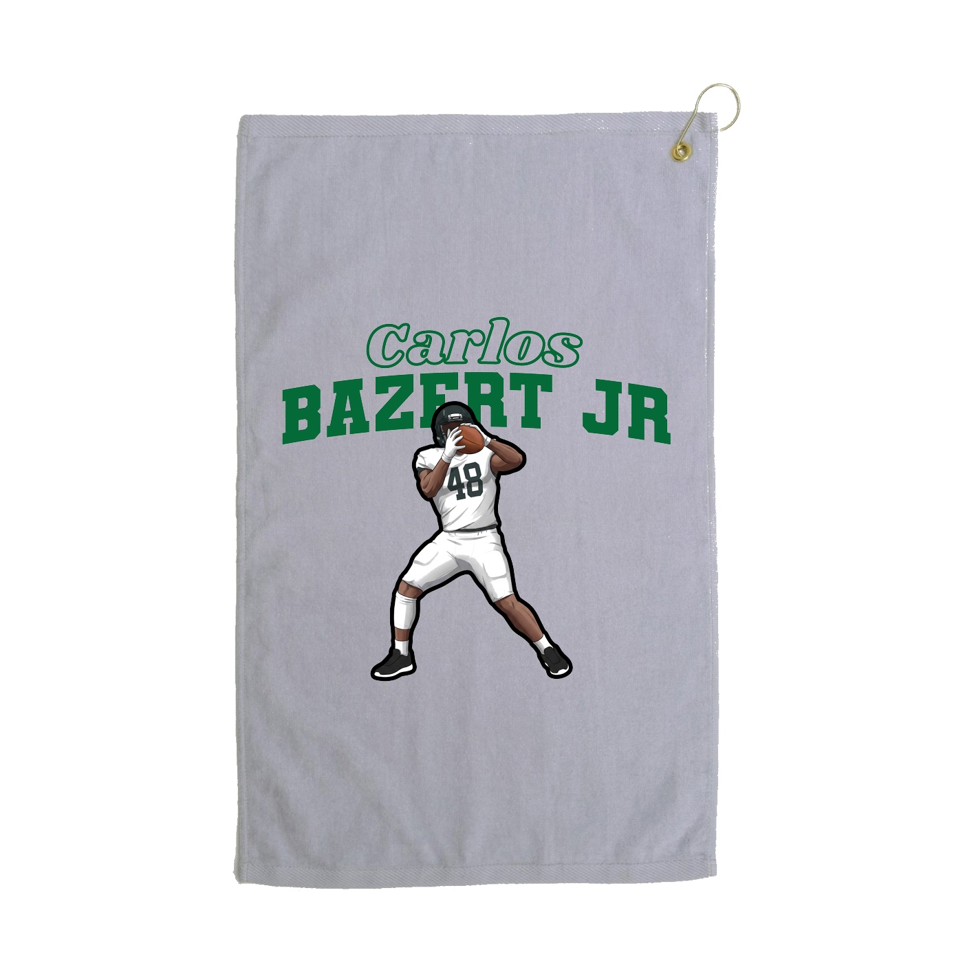 Golf Towel — Name Arch in Grey