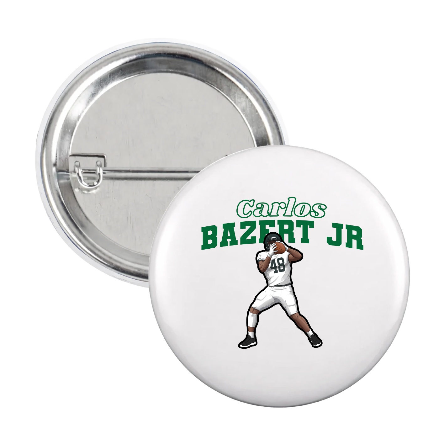 Game Day Button — Name Arch in White
