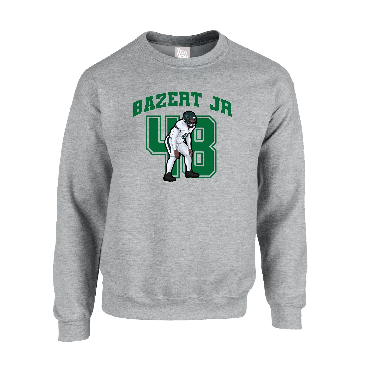 Fleece Crew — Number in Grey