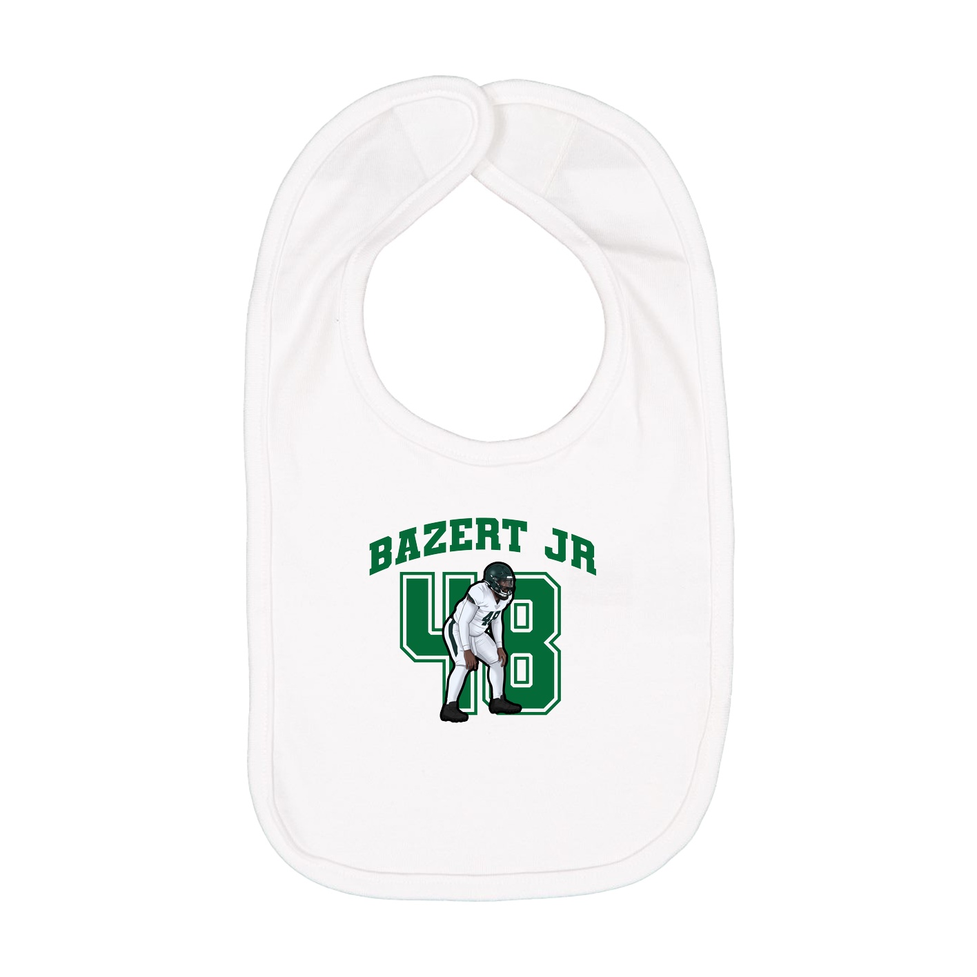 Infant Bib — Number in White