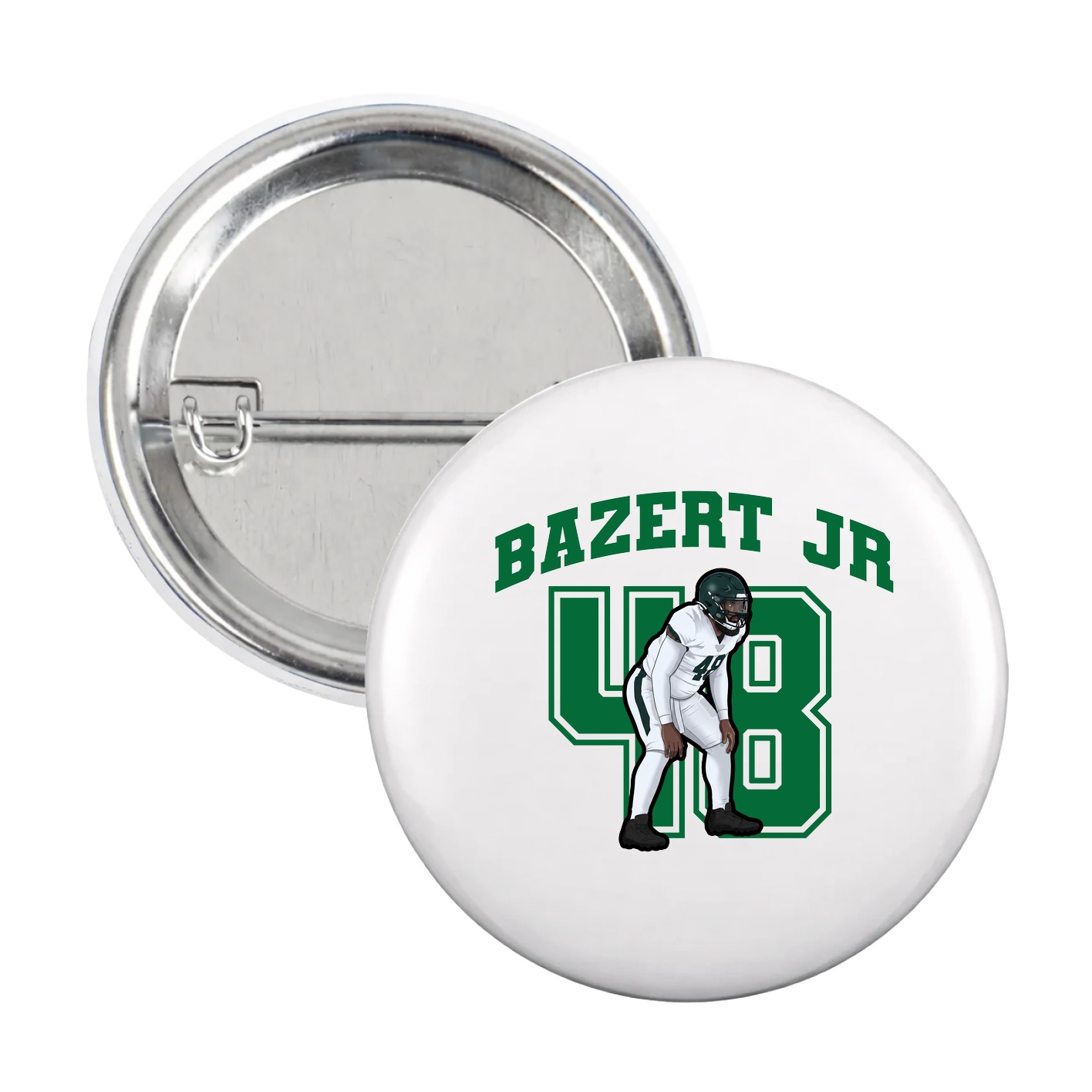 Game Day Button — Number in White