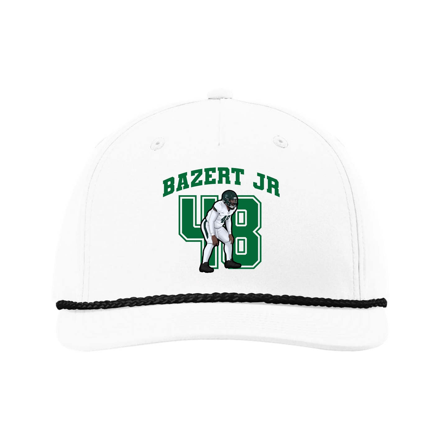 Five-Panel Classic Rope Cap — Number in White