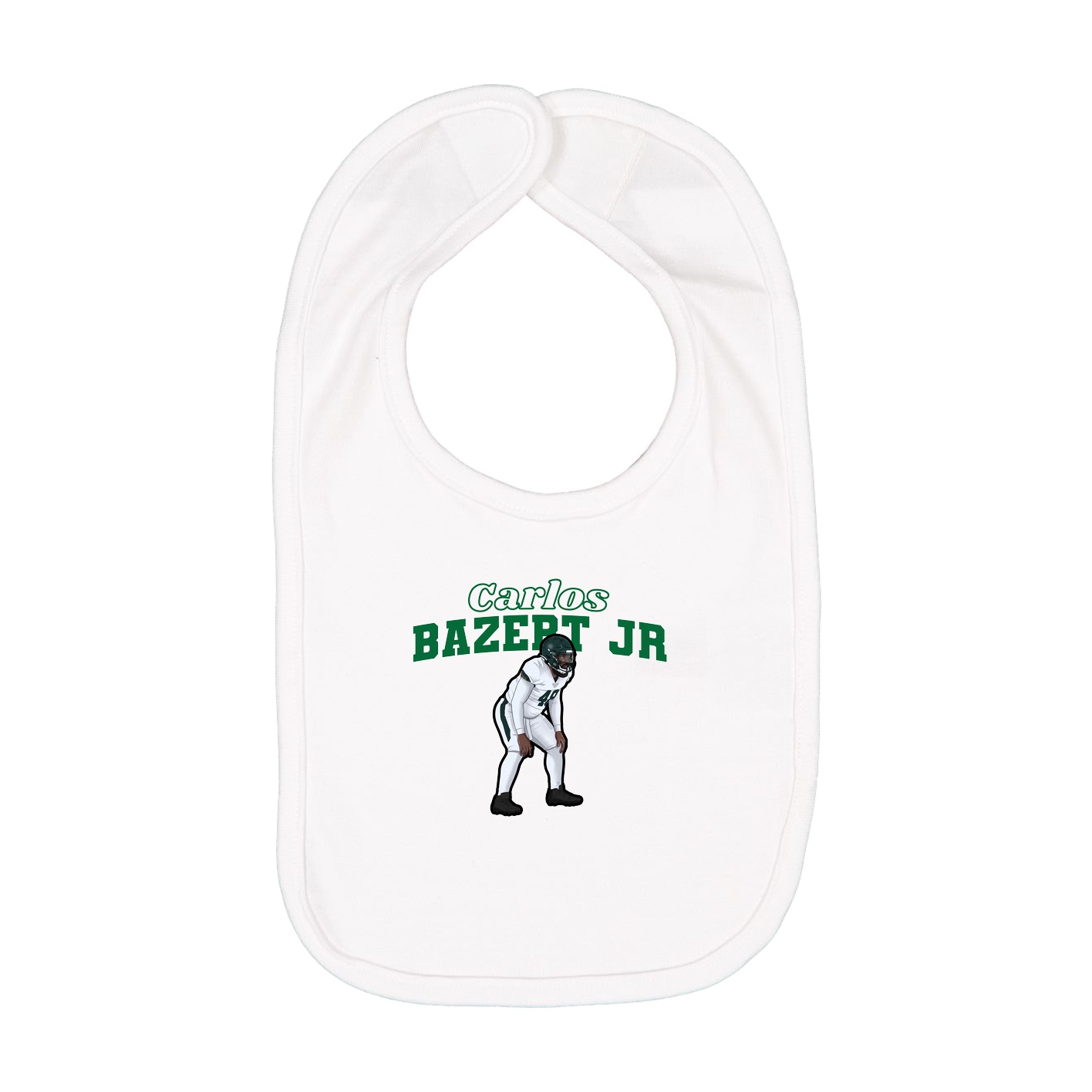 Infant Bib — Name Arch in White