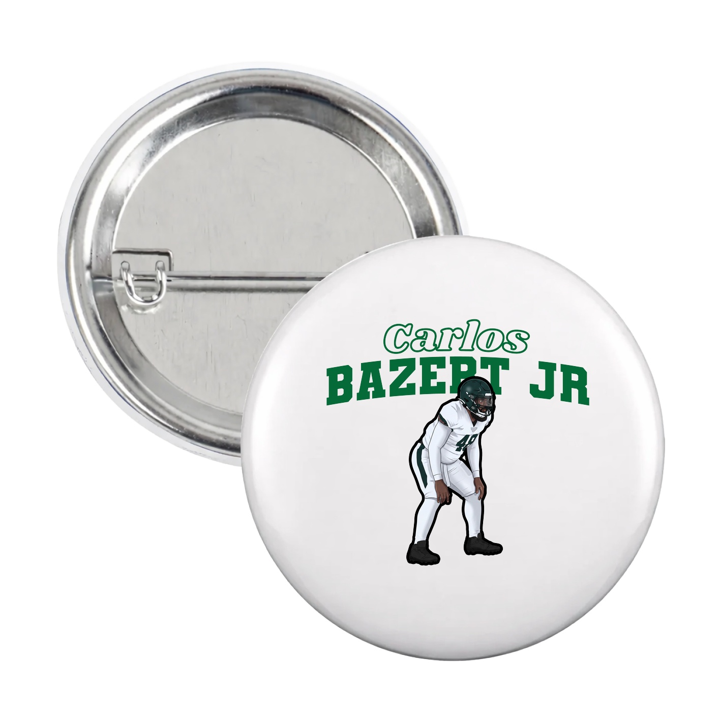 Game Day Button — Name Arch in White