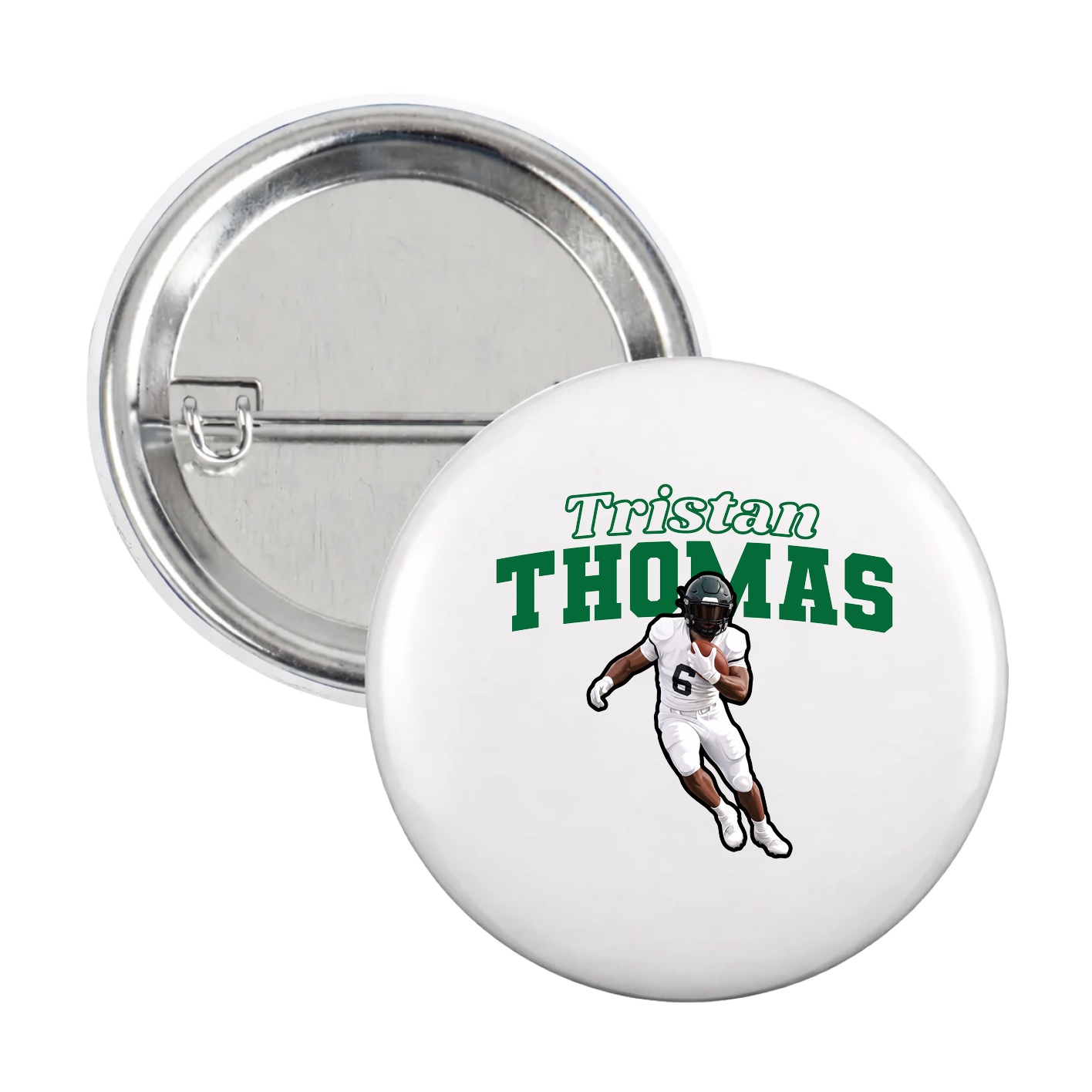 Game Day Button — Name Arch in White