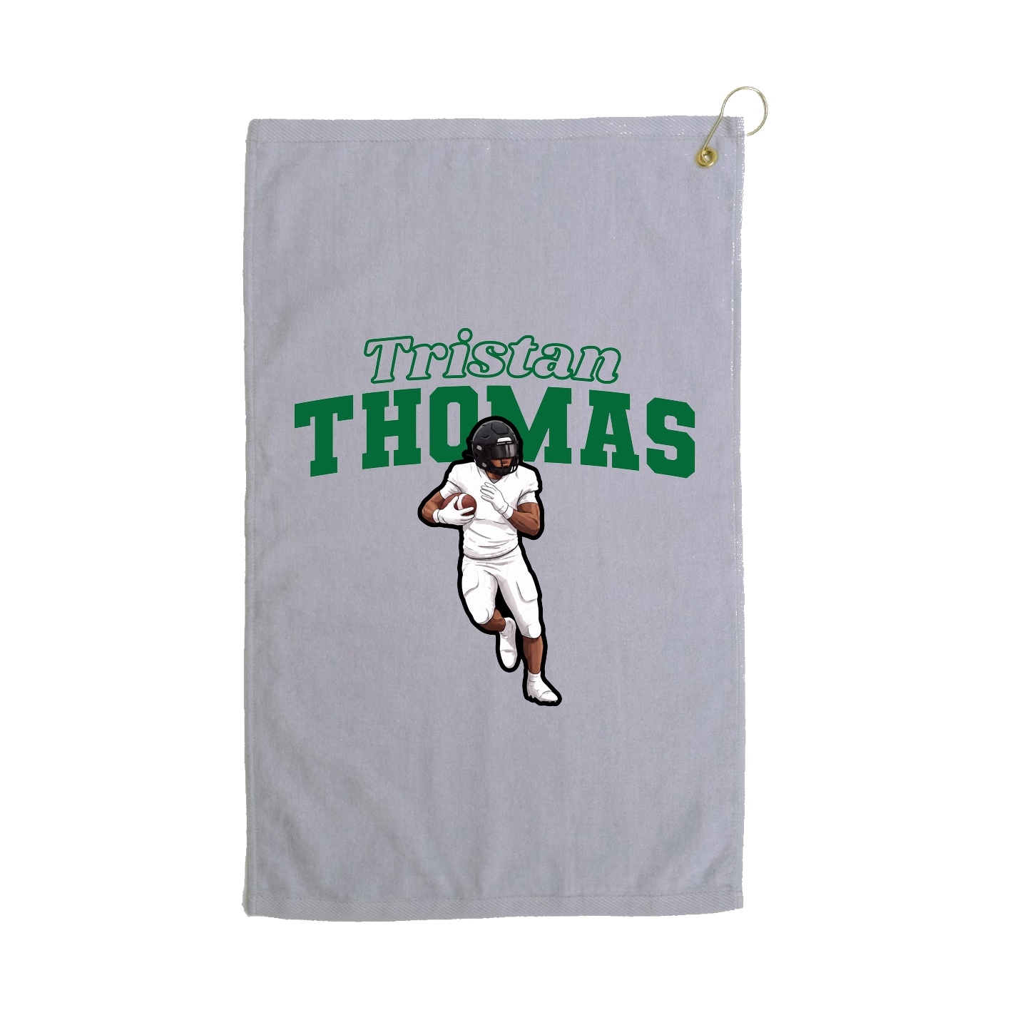 Golf Towel — Name Arch in Grey