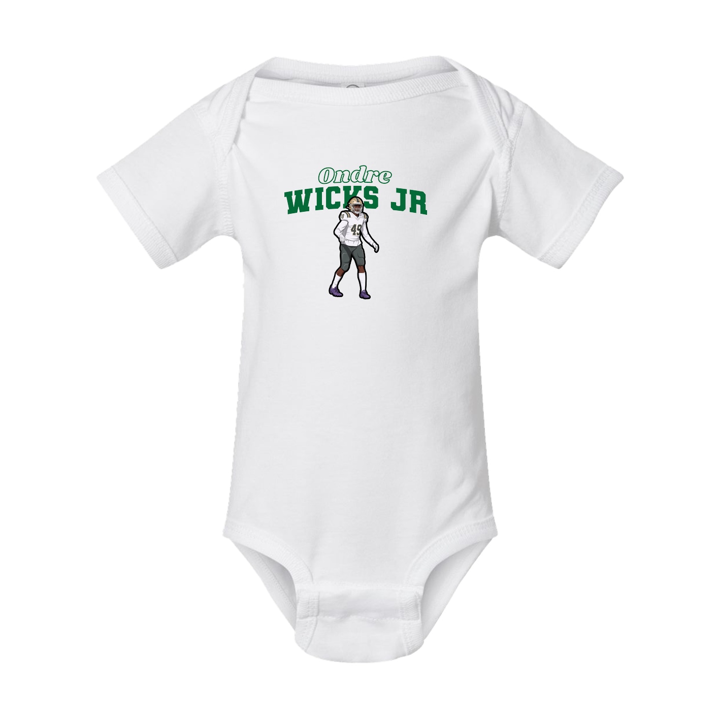 Baby Onesie — Name Arch in White