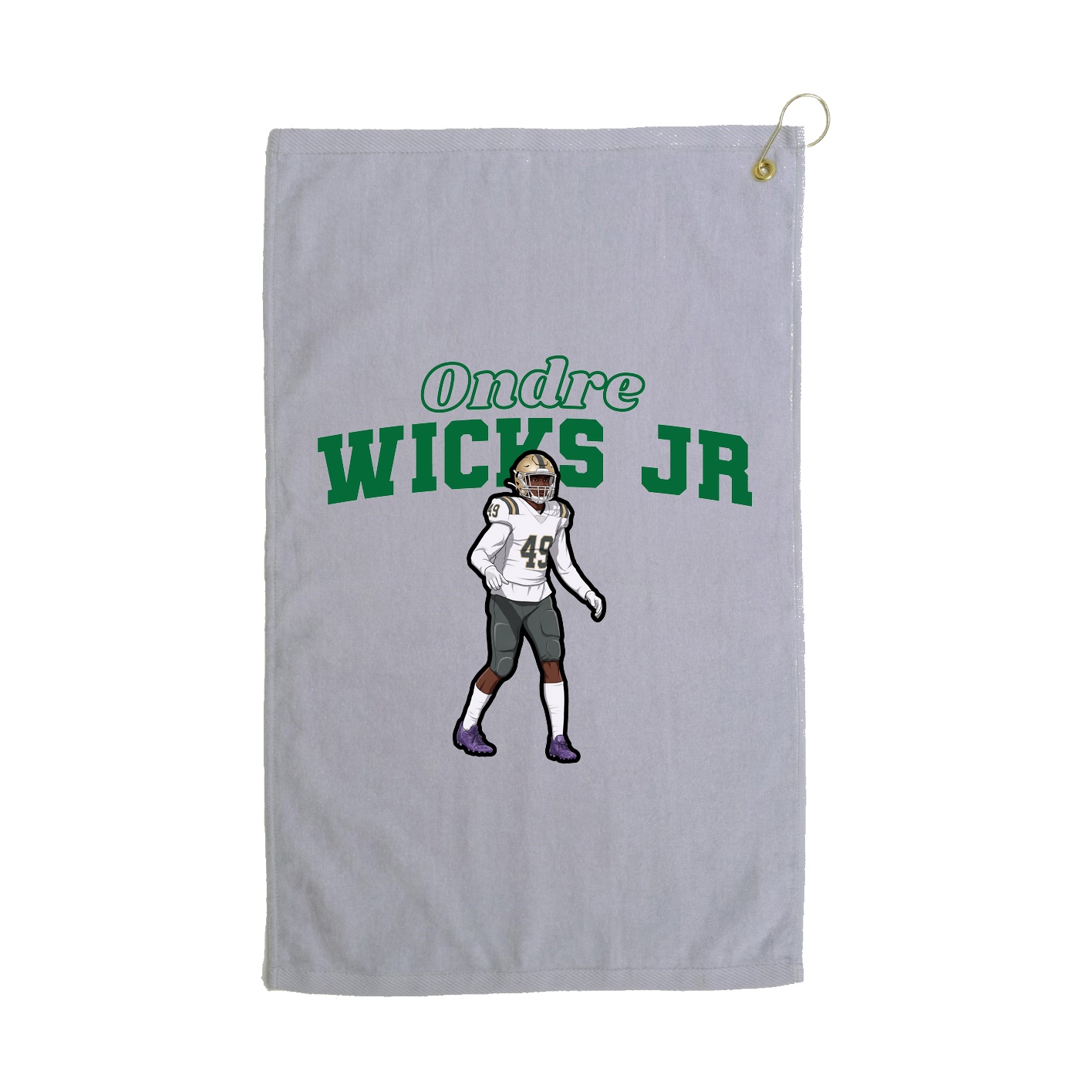 Golf Towel — Name Arch in Grey