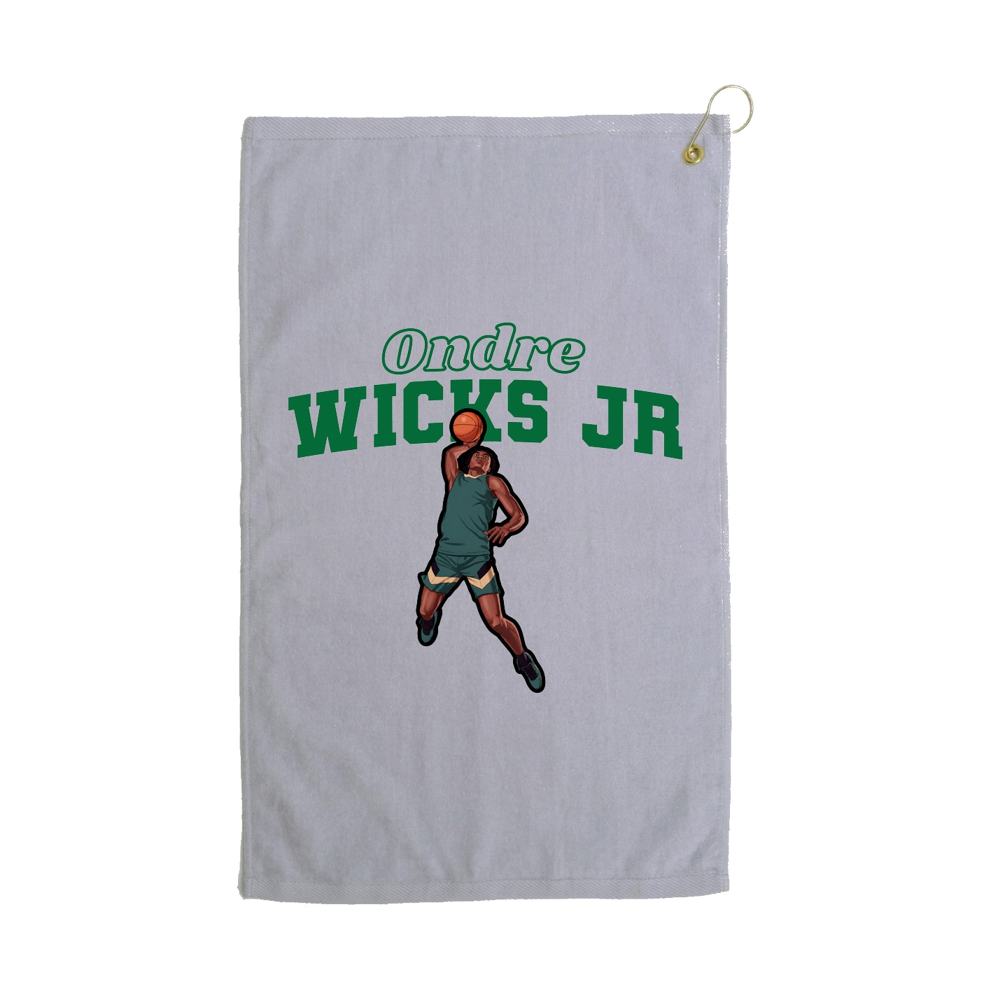 Golf Towel — Name Arch in Grey