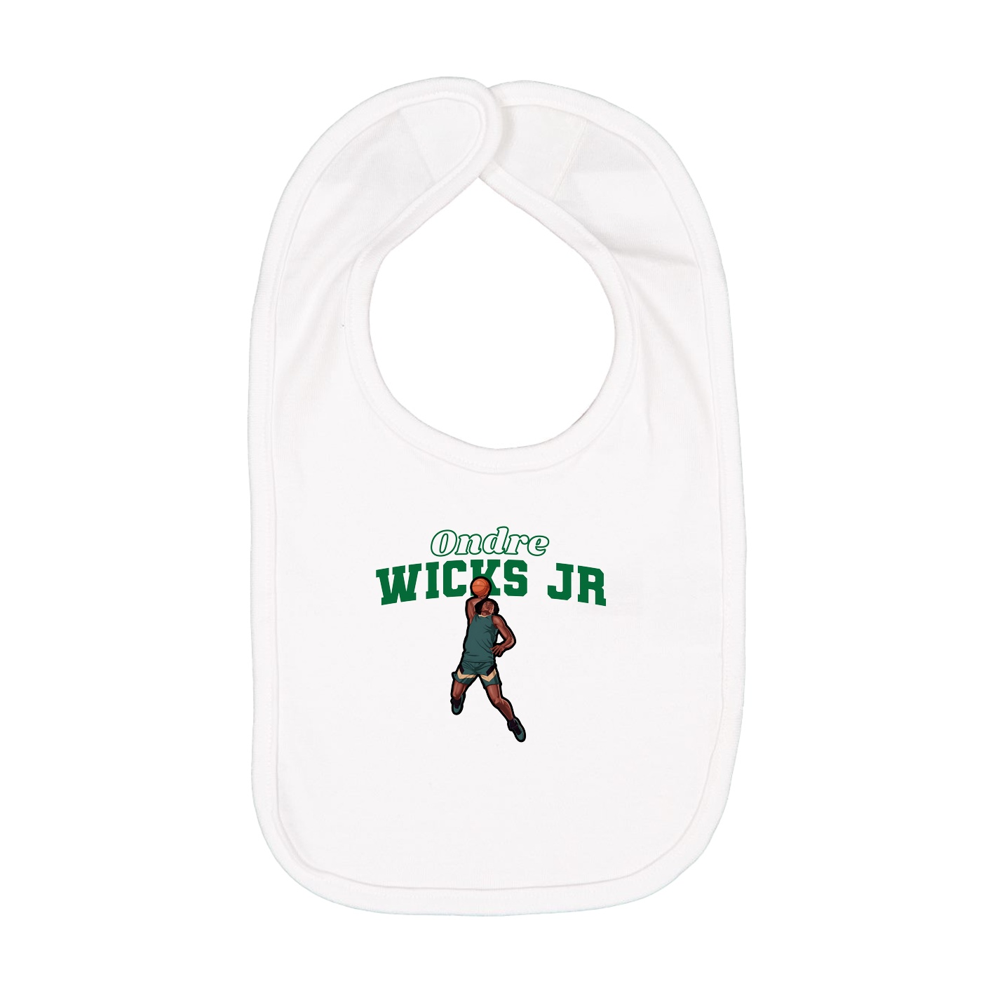 Infant Bib — Name Arch in White