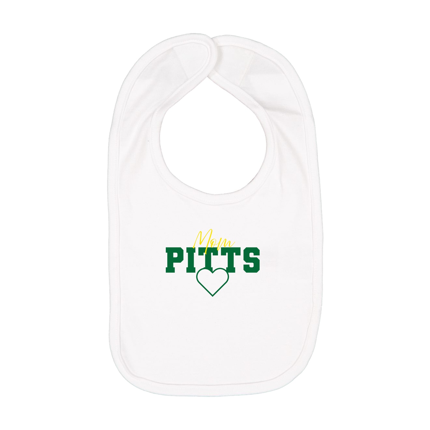 Infant Bib — Mothers Day Heart in White