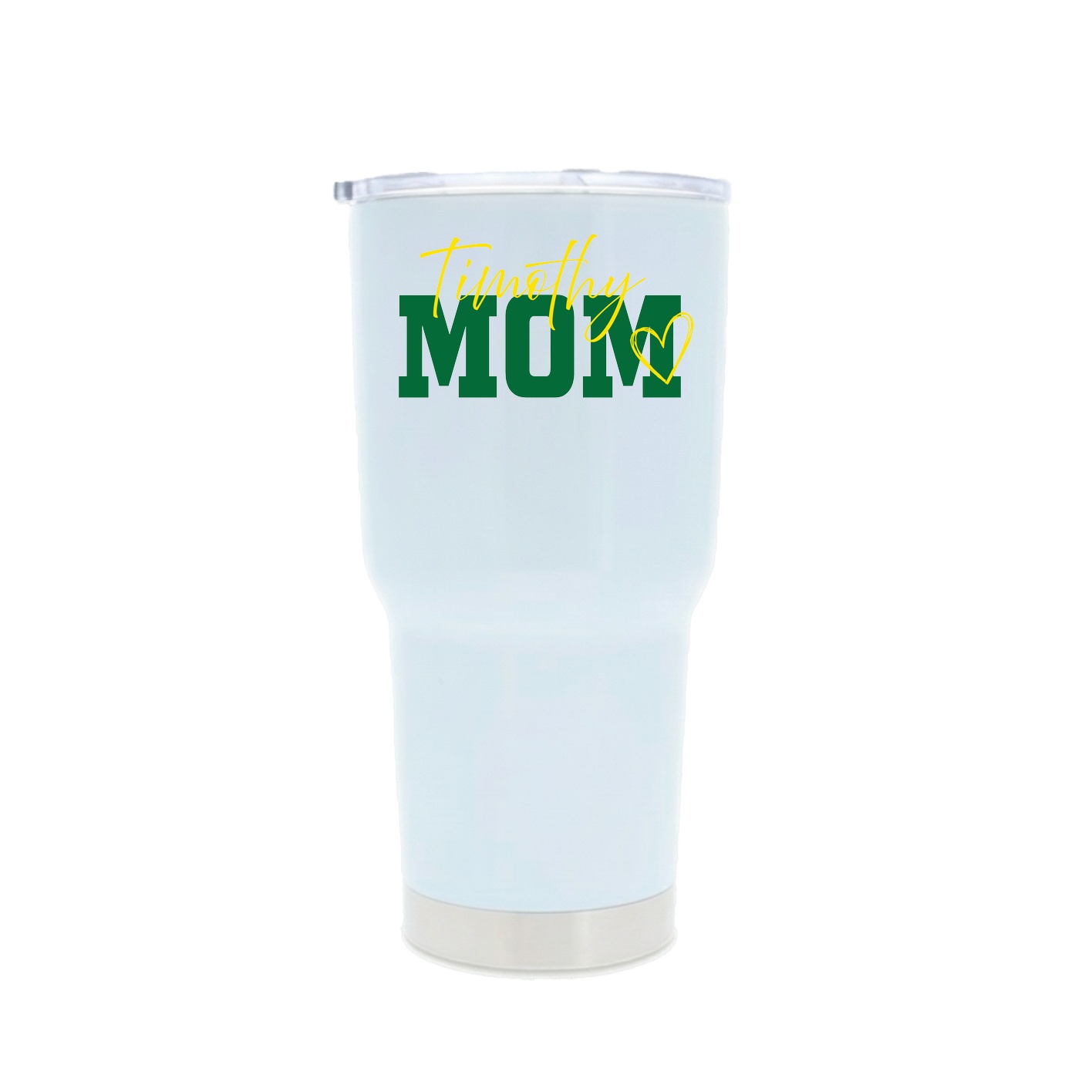 30oz Stainless Steel Tumbler — Mothers Day Script in White
