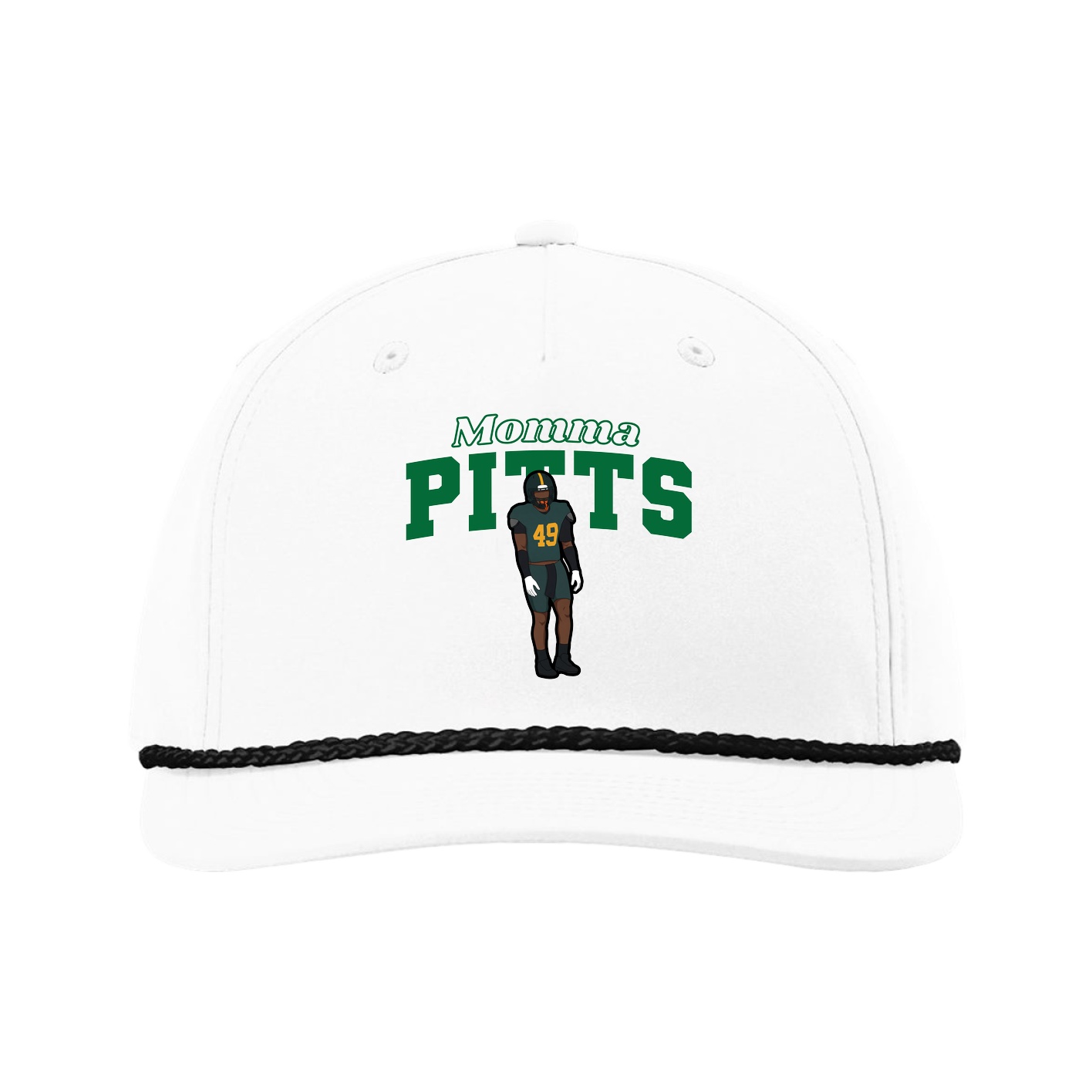 Five-Panel Classic Rope Cap — Mothers Day Block in White