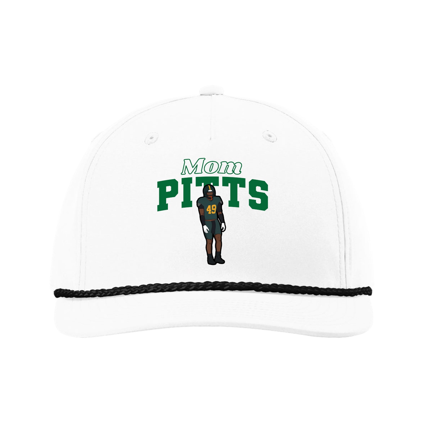 Five-Panel Classic Rope Cap — Mothers Day Block in White