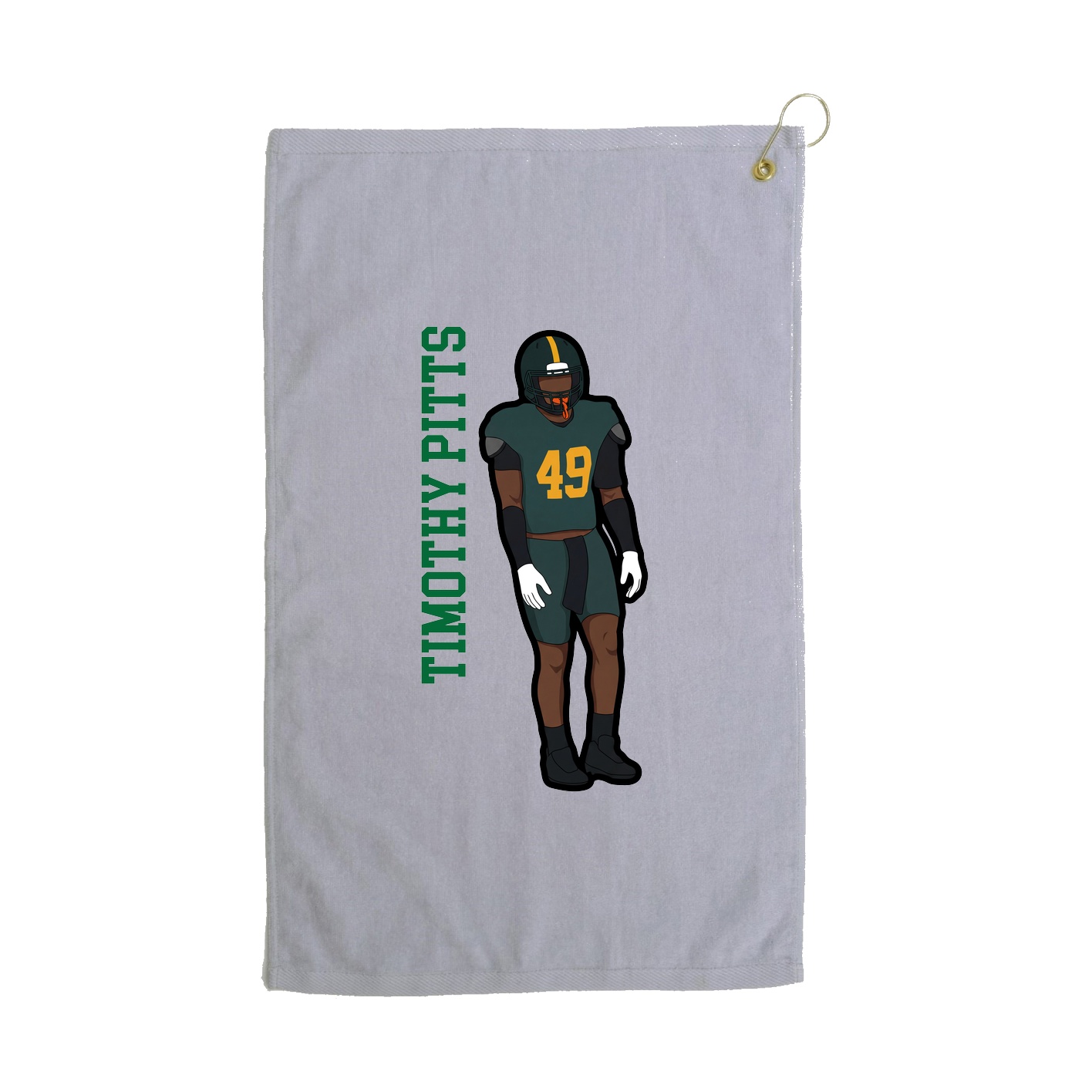 Golf Towel — Name Vertical in Grey