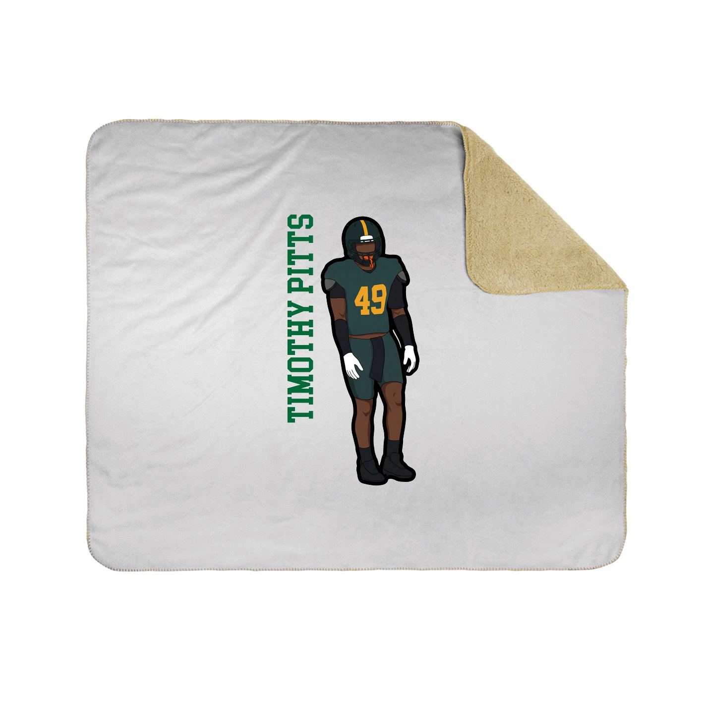 Throw Blanket — Name Vertical in White