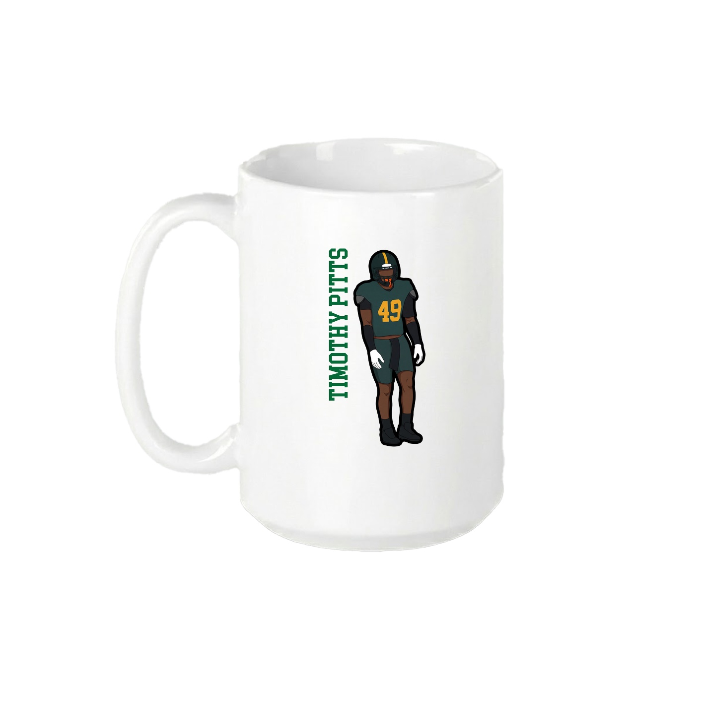 15oz Coffee Mug — Name Vertical in White