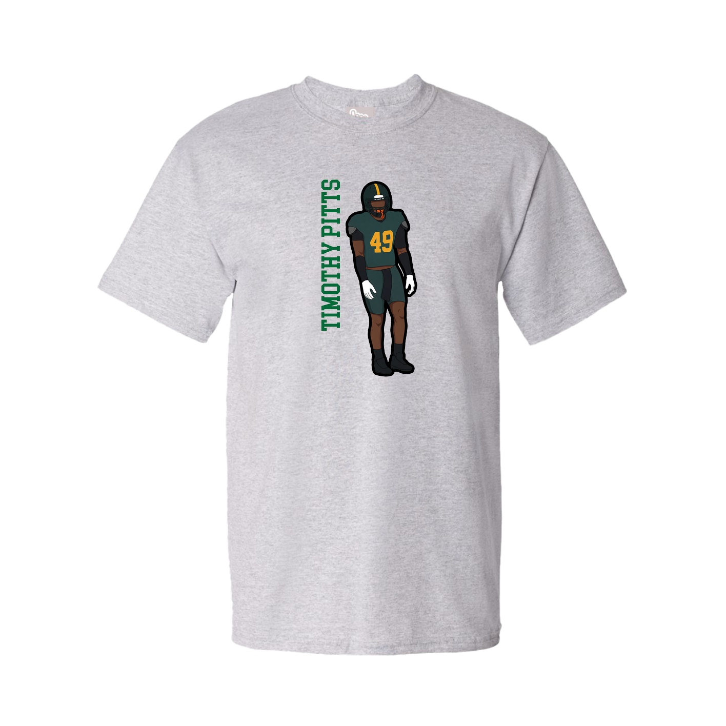 Youth Tee — Name Vertical in Grey