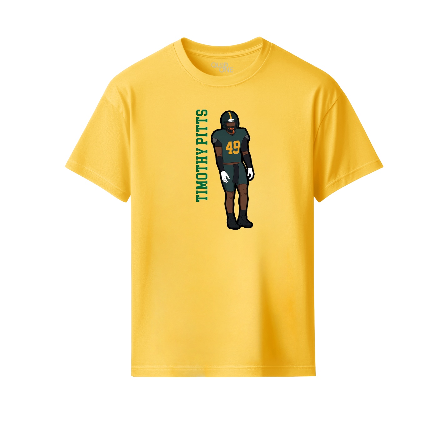 Youth Tee — Name Vertical in Yellow