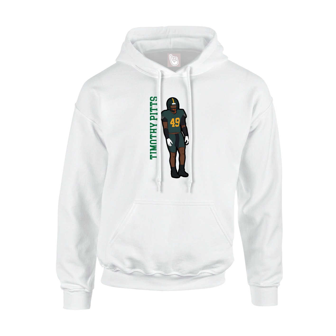 Youth Hoodie — Name Vertical in White