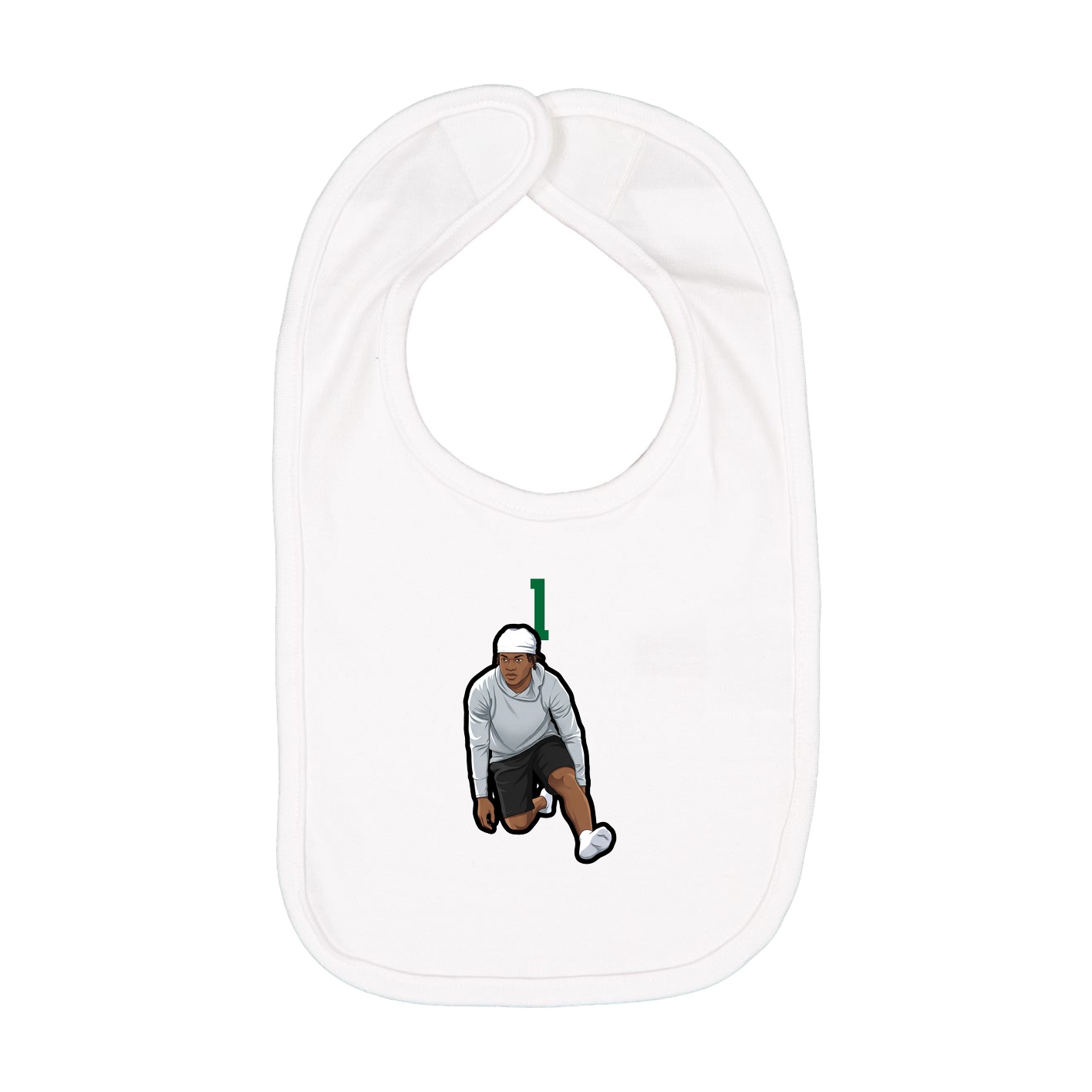 Infant Bib — Number Top in White
