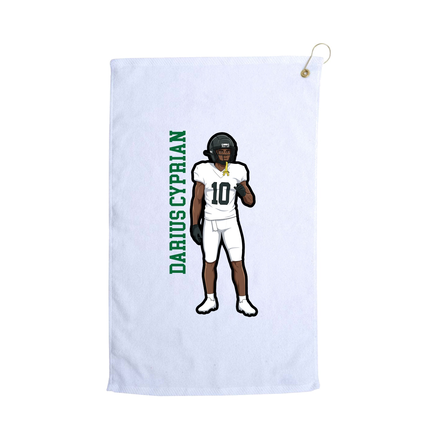 Golf Towel — Name Vertical in White